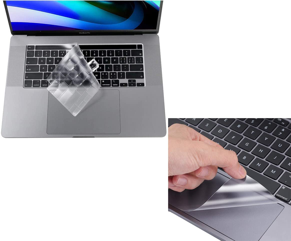 Ultra Thin Keyboard Cover & Trackpad Protector for MacBook Pro 13/16 inch (2020-2021 M1 Models A2338 A2289 A2251 A2141) - Touch Bar & Touch ID Compatible Protective Skin for Work, Travel & Home Office Use