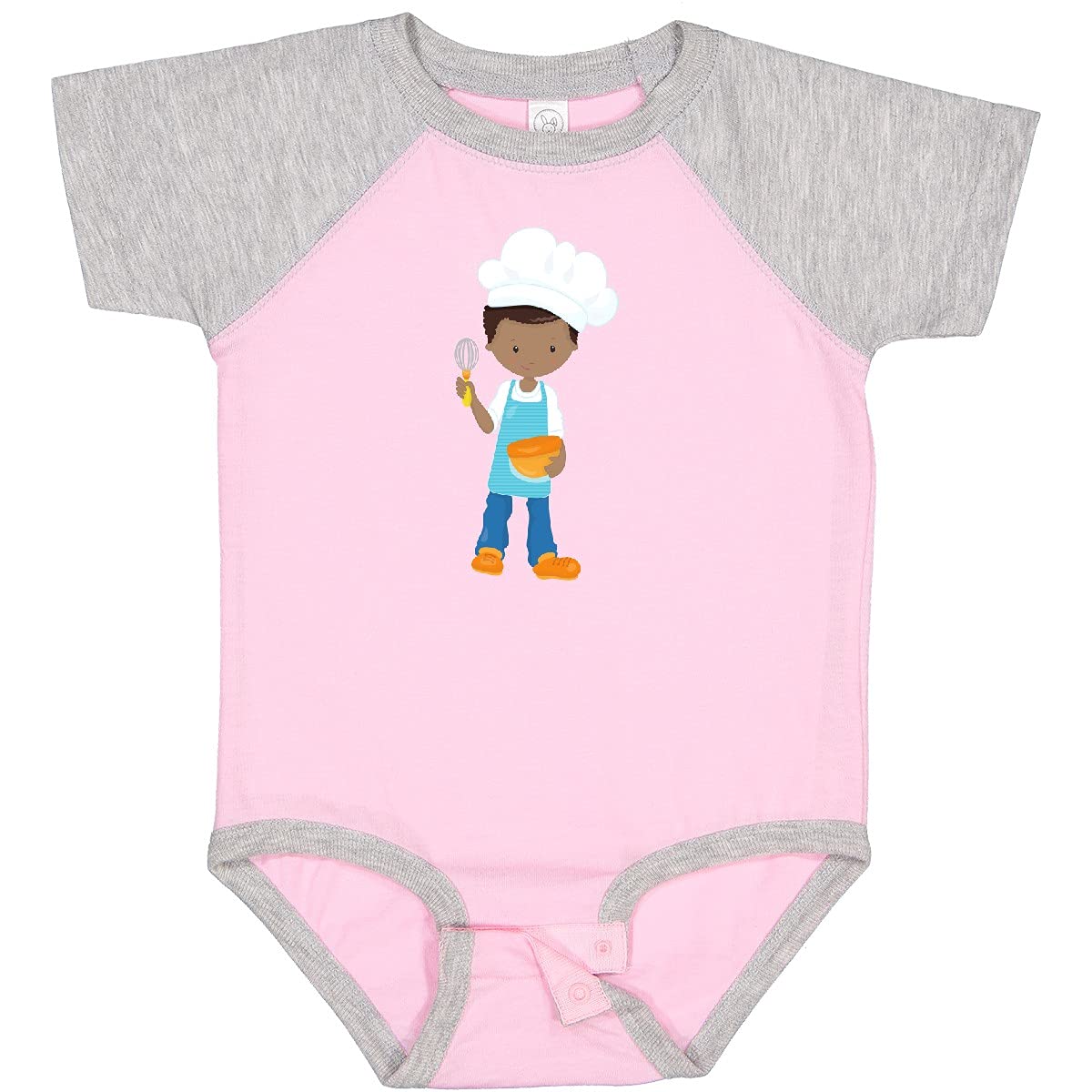 Inktastic African American Boy Baking Baker Pastry Chef Baby Bodysuit - Cute Infant Onesie for Baking Enthusiasts & Future Chefs