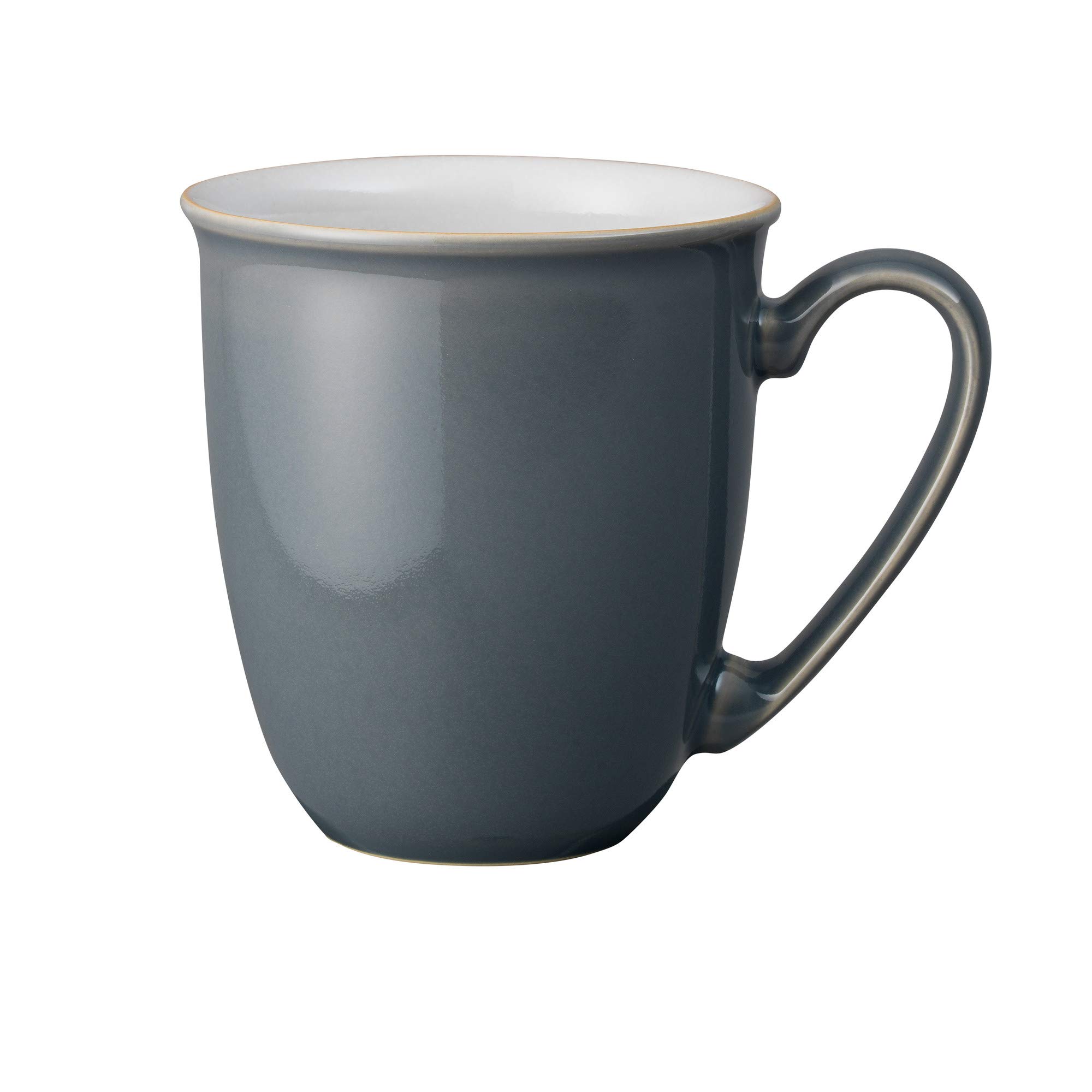 Denby Elements Fossil Grey 4-Piece Ceramic Dinner Set - Microwave & Dishwasher Safe Tableware - Includes Dinner Plate, Small Plate, Cereal Bowl & Coffee Mug - Perfect for Everyday Meals, Family Dinners & Entertaining Guests