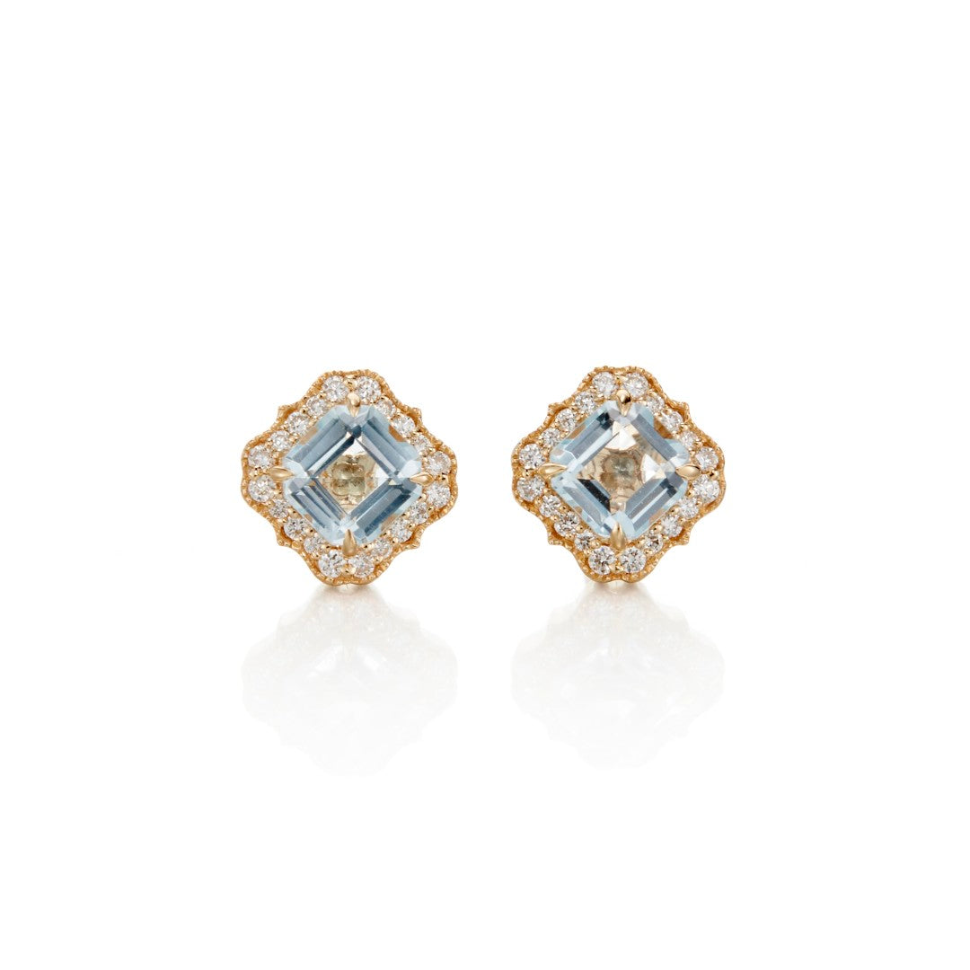 Exquisite Swiss Blue Topaz & Diamond San Marco Earrings – Elegant Dangle Earrings for Women, Perfect for Weddings, Parties & Special Occasions