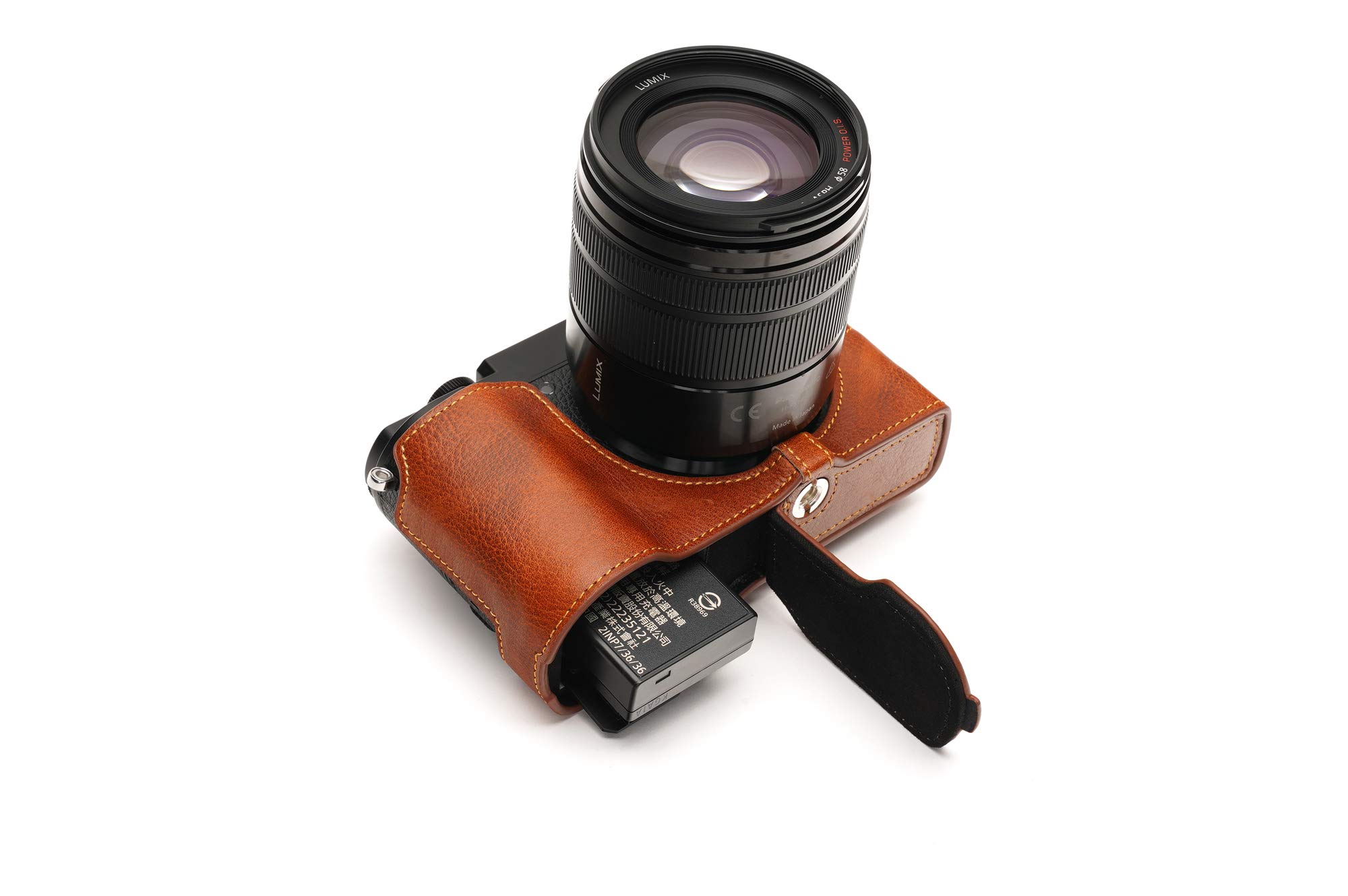 **Genuine Leather Camera Case for Panasonic Lumix DC-GX9 – Handmade Half Cover with Bottom Opening & Hand Strap (Lava Brown) – Perfect for Travel & Outdoor Photography**
