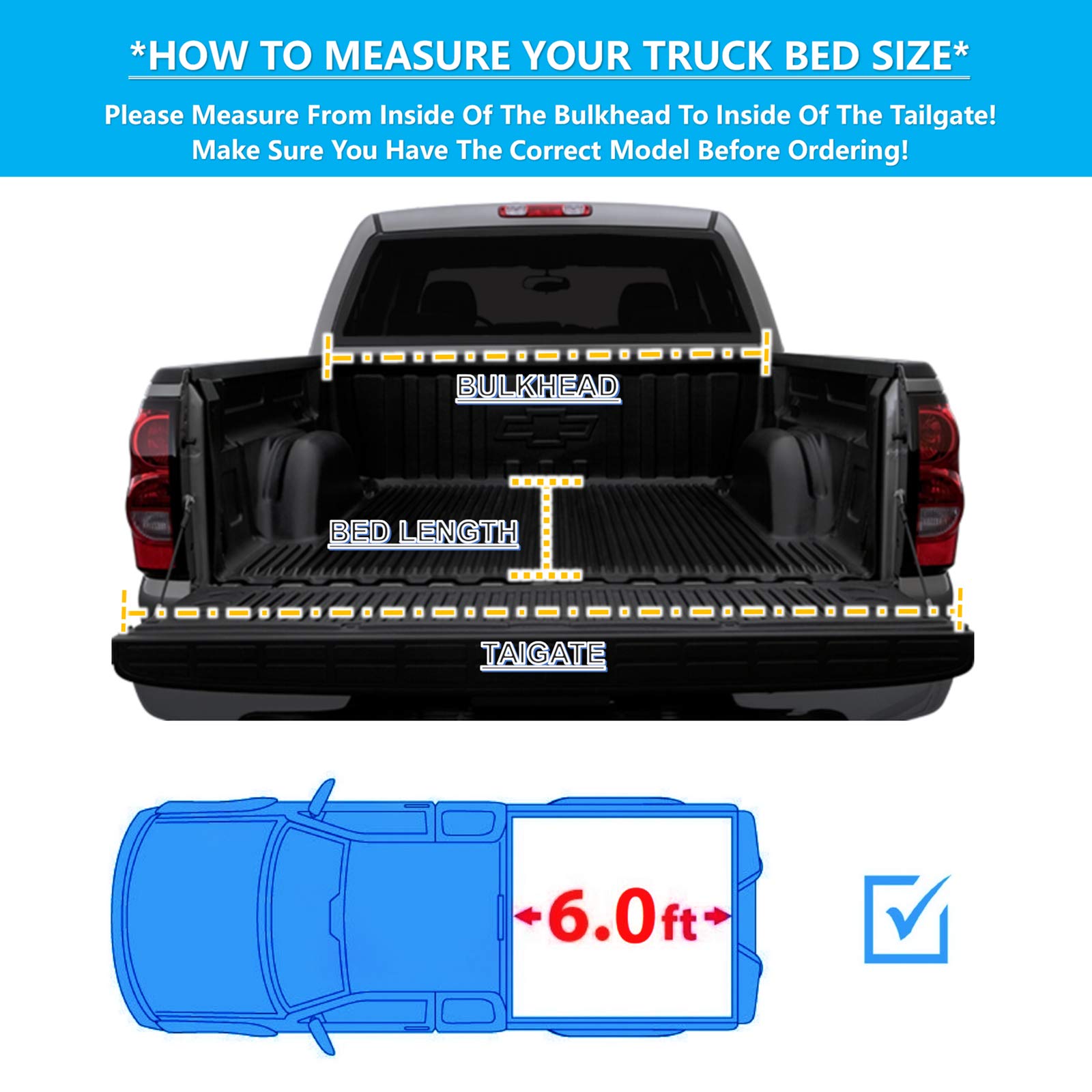 Mamoru Soft Roll Up Tonneau Cover for 2019-2023 Ford Ranger 6ft/72.7