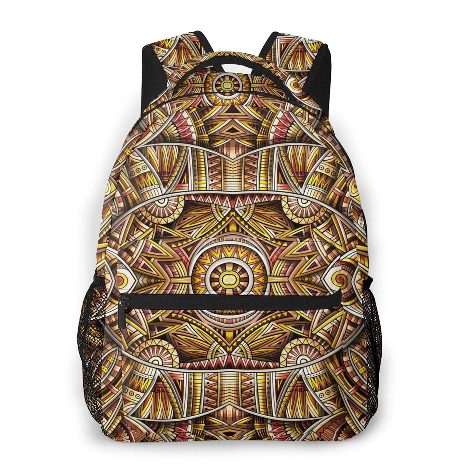 Wozukia Stylish Abstract Ethnic Print Casual Backpack - Durable Hiking & Camping Bookbag for Outdoor Adventures, School & Travel