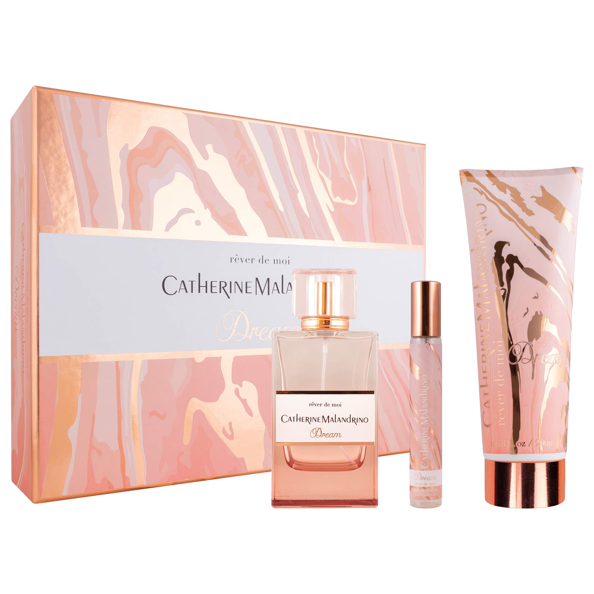 Catherine Malandrino Dream Eau de Parfum Gift Set - 3 Piece Women's Perfume Collection with Travel Size & Body Lotion | Perfect for Valentine's Day, Anniversary & Birthday Gifts