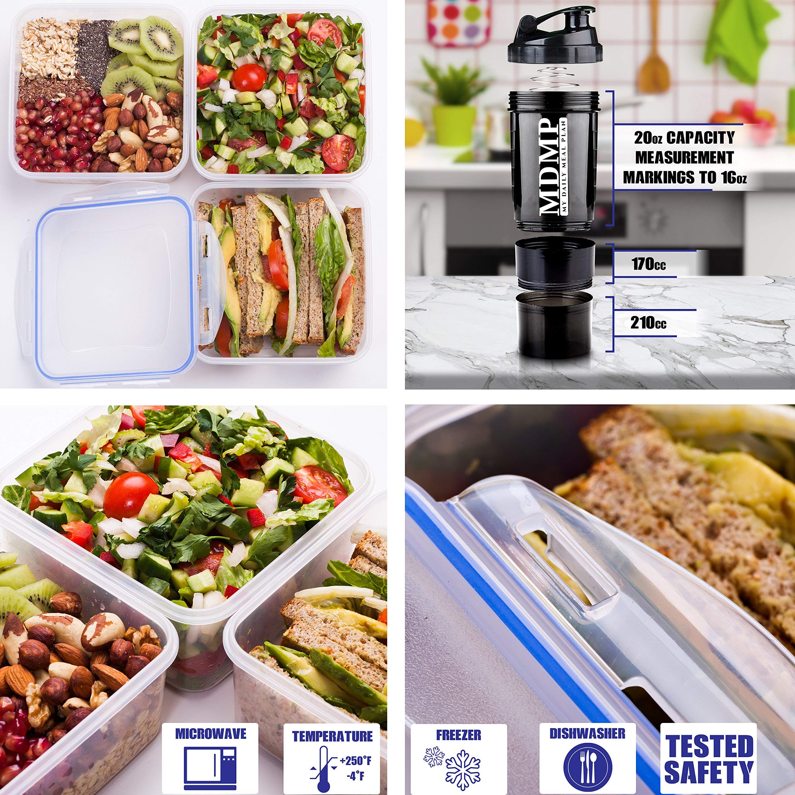 **Insulated Meal Prep Lunch Bag with 3 Large Food Containers (45 Oz), 2 Ice Packs & Shaker – Portable Cooler for Work, Gym & Travel – Black**    (Note: This optimized title includes keywords like 