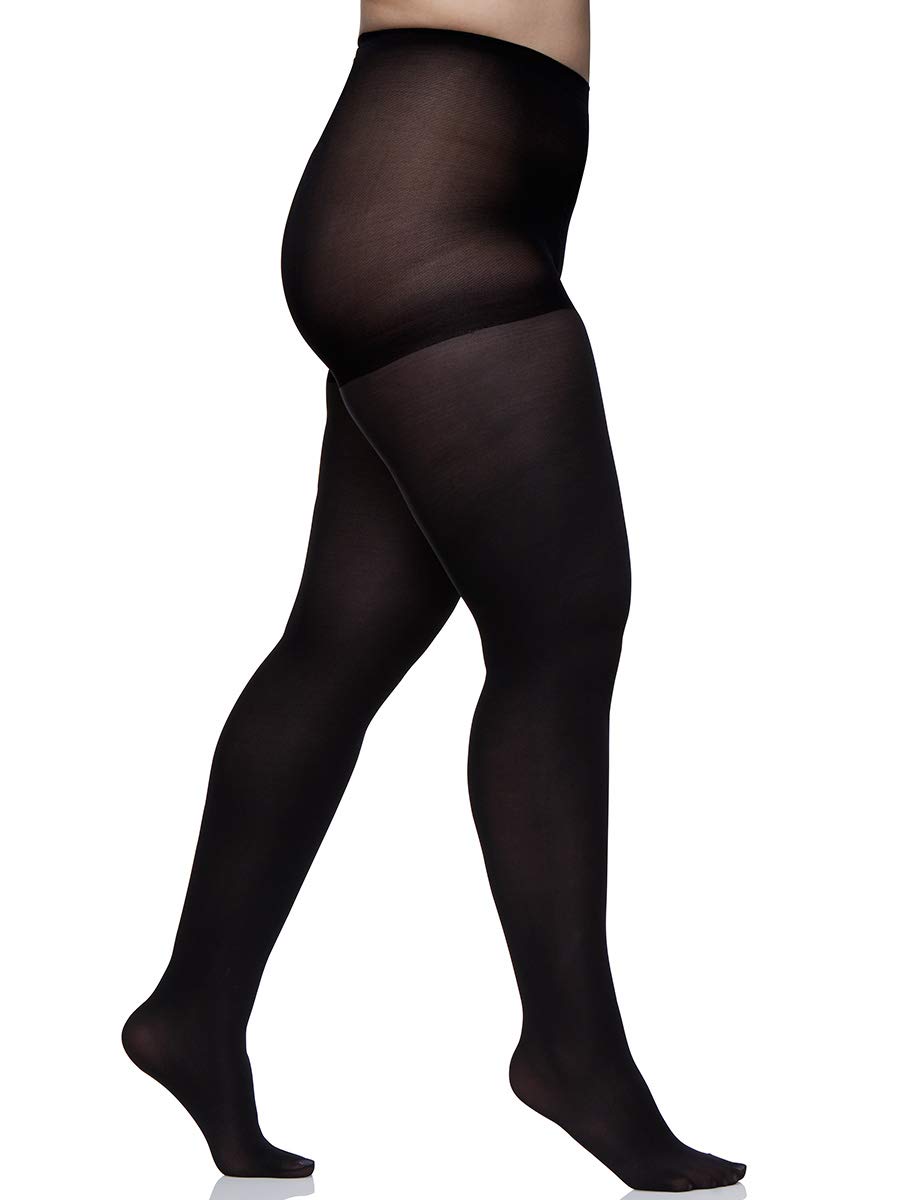 Berkshire Women's 4808 Queen Microfiber Opaque Tights - Soft & Comfortable Everyday Pantyhose for Work, Winter & Formal Occasions