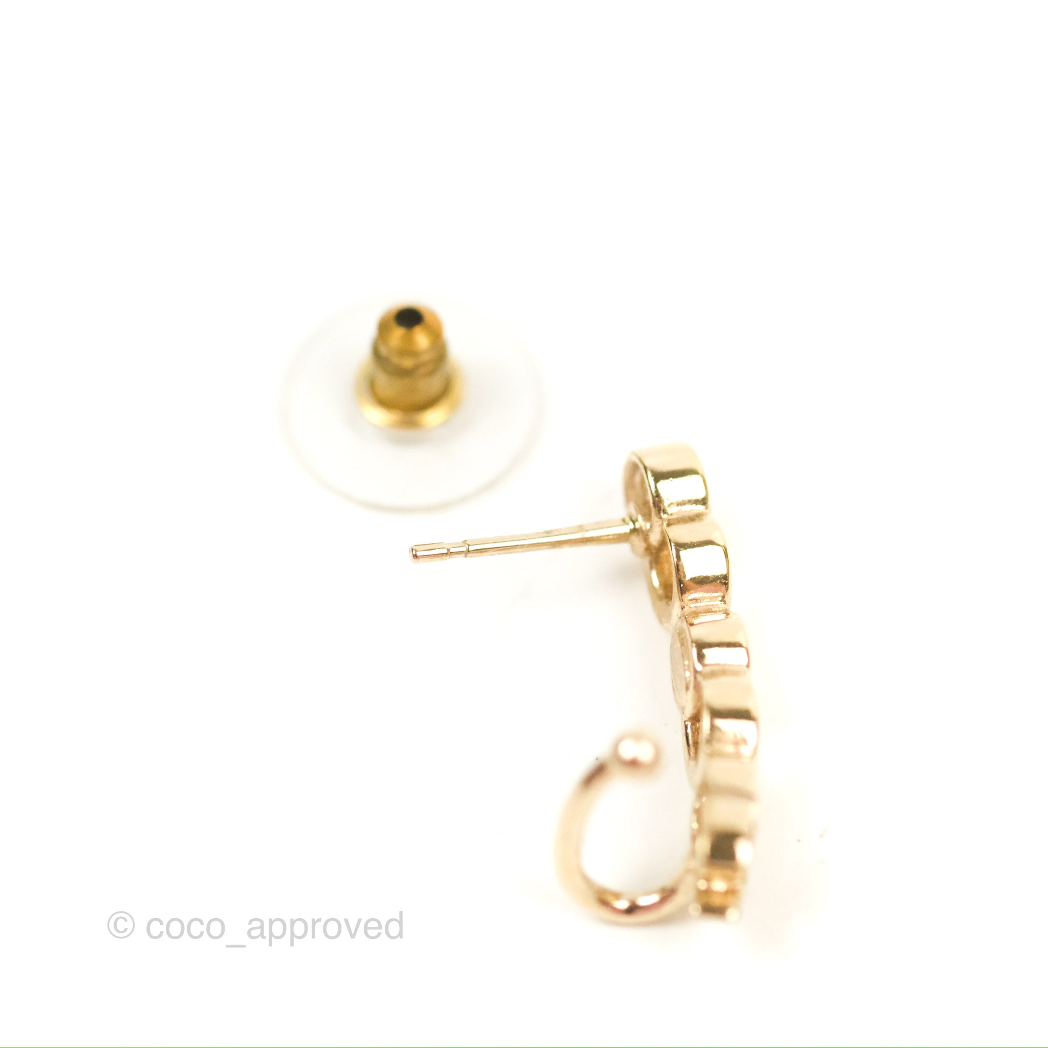 Chanel CC Coco Crystal Earrings & Ear Cuff Set - Gold Tone Fashion Jewelry for Women | Perfect for Parties, Weddings & Special Occasions