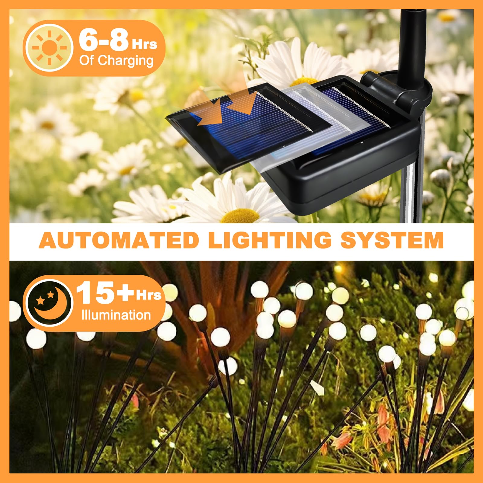 Outdoor Solar Lights 2-Pack - Waterproof Solar Garden Lights for Courtyard, Lawn & Holiday Decorations (Warm White) | Perfect for Pathway Lighting, Backyard Parties & Christmas Decor