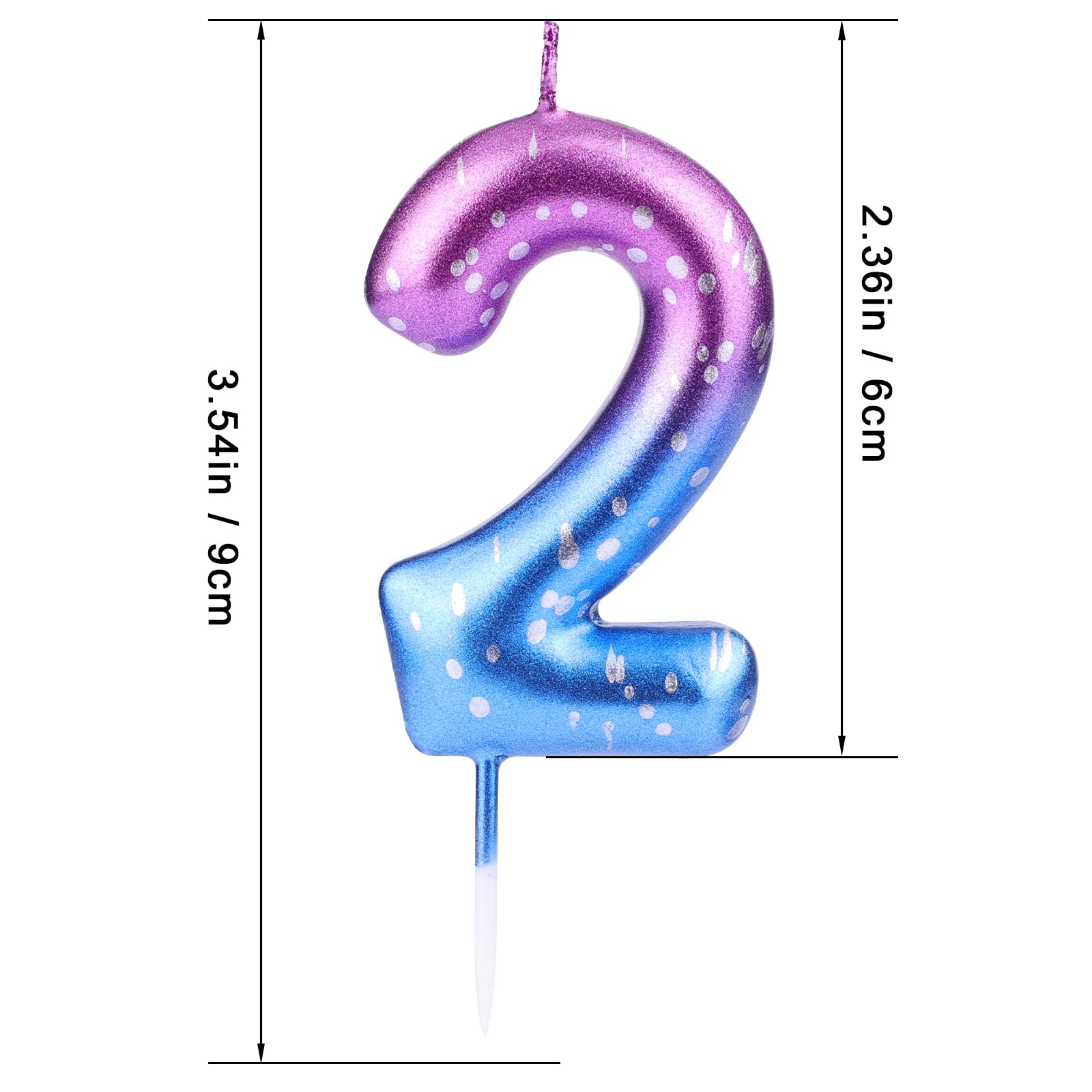 LUTER Purple Blue Gradient Birthday Candles for Cake - Kids & Adults Party Decor