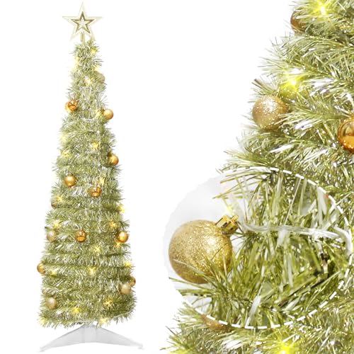 4ft Gold Christmas Tree & Christmas Ball