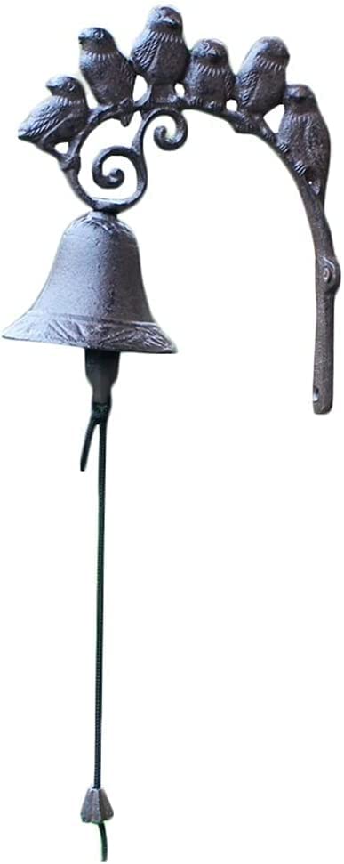 Vintage Cast Iron Doorbell - Decorative Wall Bell for Indoor & Outdoor Use, Garden, Front Door, Patio - Funny Bird Design, Classic Dinner Bell - Perfect for Farmhouse, Cottage, Vintage Home Decor