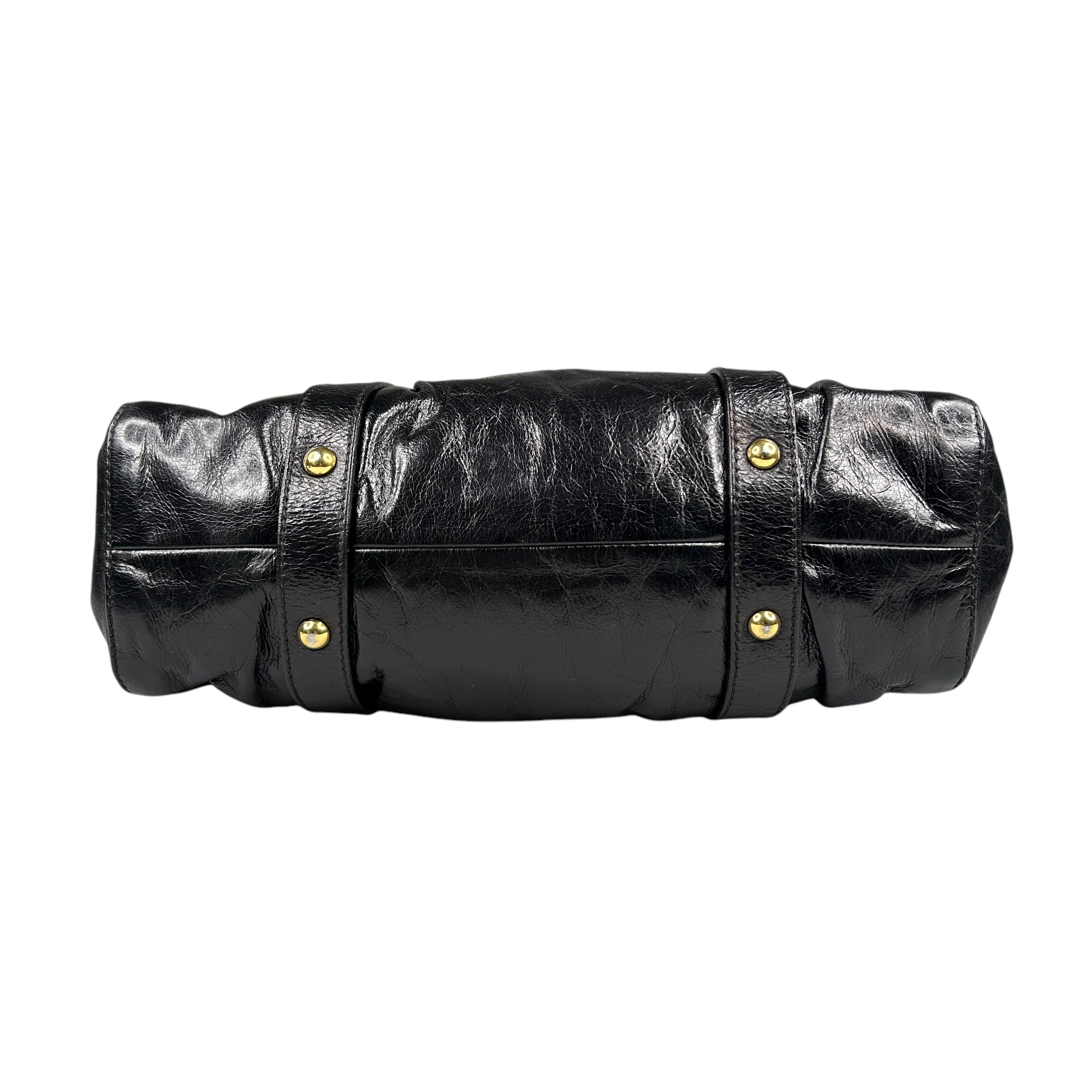 MIU MIU Black Leather Shoulder Bag with Adjustable Crossbody Strap - Perfect for Work, Travel & Everyday Use
