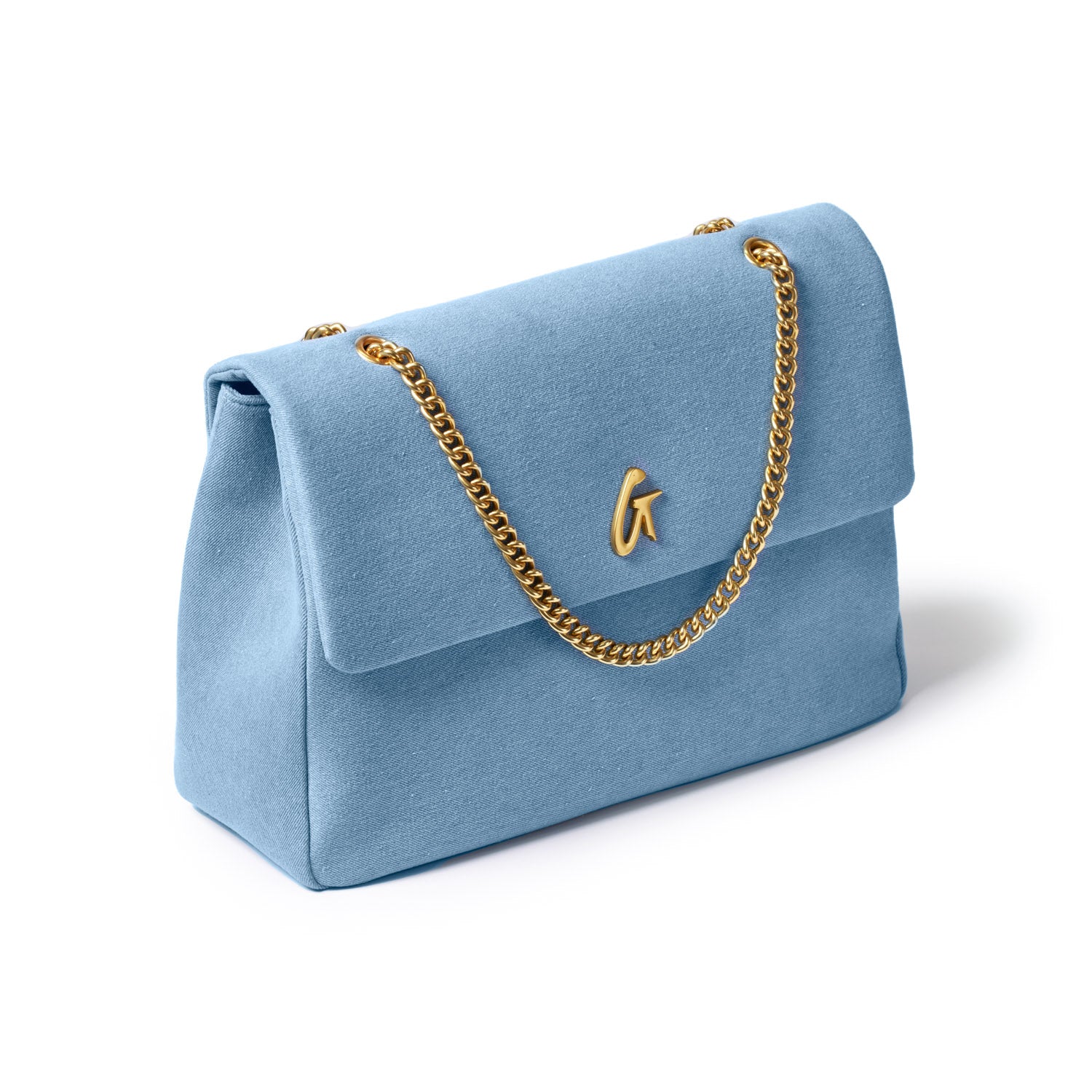 Large Denim Gold Flap Bag - Stylish Crossbody Purse for Women, Trendy Fashion Accessory for Casual Outings & Shopping