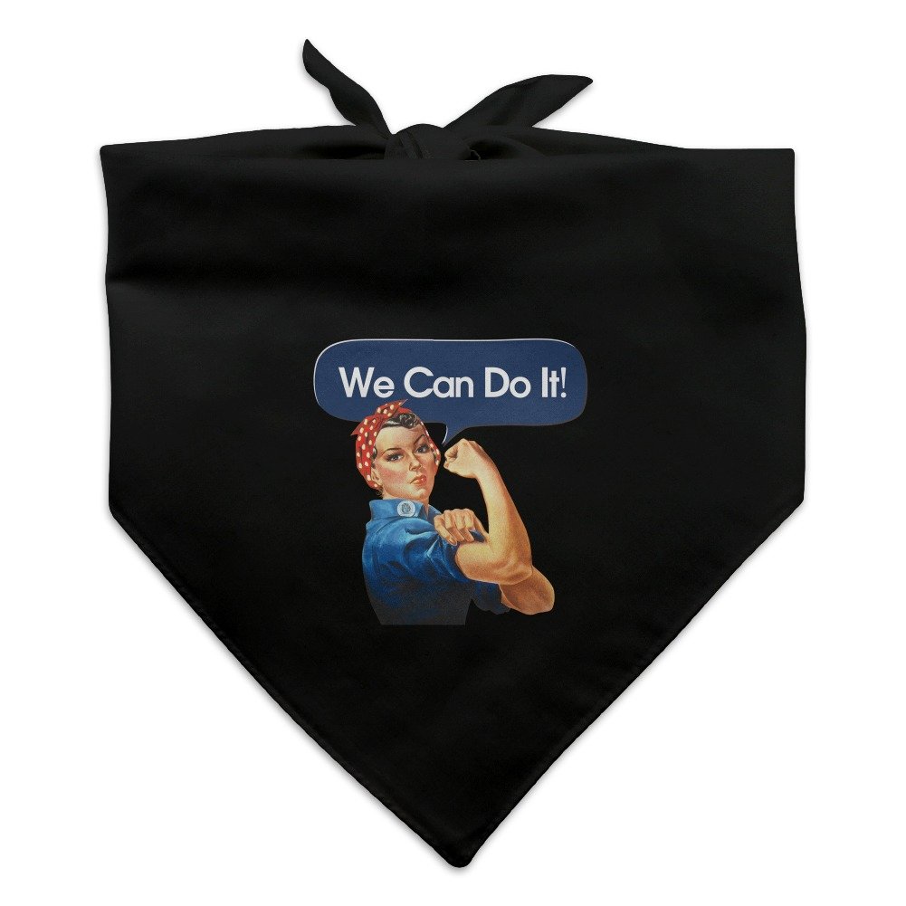 Vintage Rosie The Riveter WWII Patriotic Dog Bandana - Retro War Poster Design Pet Accessory for Dogs, Small & Medium Breeds - Perfect for Patriotic Holidays, Parades & Costume Parties
