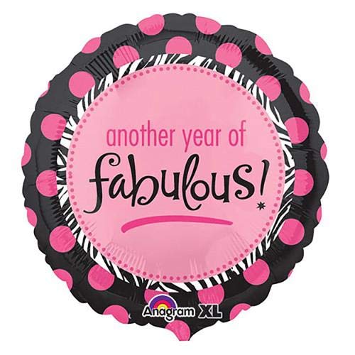 LOONBALLOON 18 Inch Anniversary Balloons - 'Another Year of Fabulous' Metallic Foil Balloons for Birthday Parties, Wedding Decorations & Special Celebrations