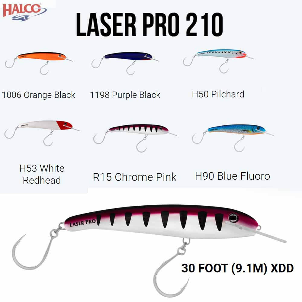 Halco Laser Pro 210 Trolling Lure - Premium Saltwater Fishing Bait for Salmon, Trout & Walleye - Ideal for Deep Sea Fishing & Trolling Adventures
