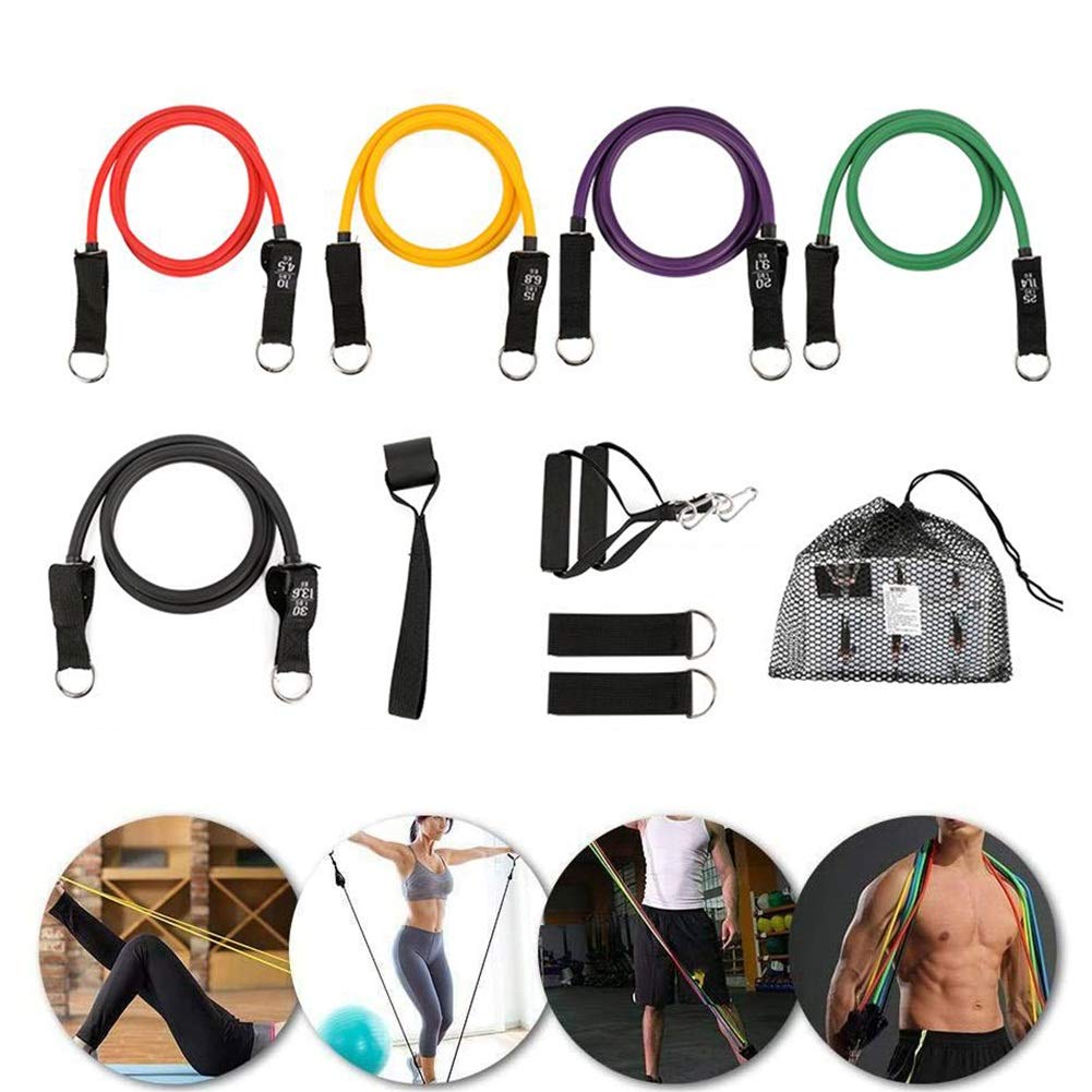 MUMA 12-Piece Resistance Bands Set - Home Gym Equipment for Men & Women - 5 Tubes with Door Anchor, Handles & Ankle Straps - Perfect for Strength Training, Yoga, Pilates & Physical Therapy Workouts