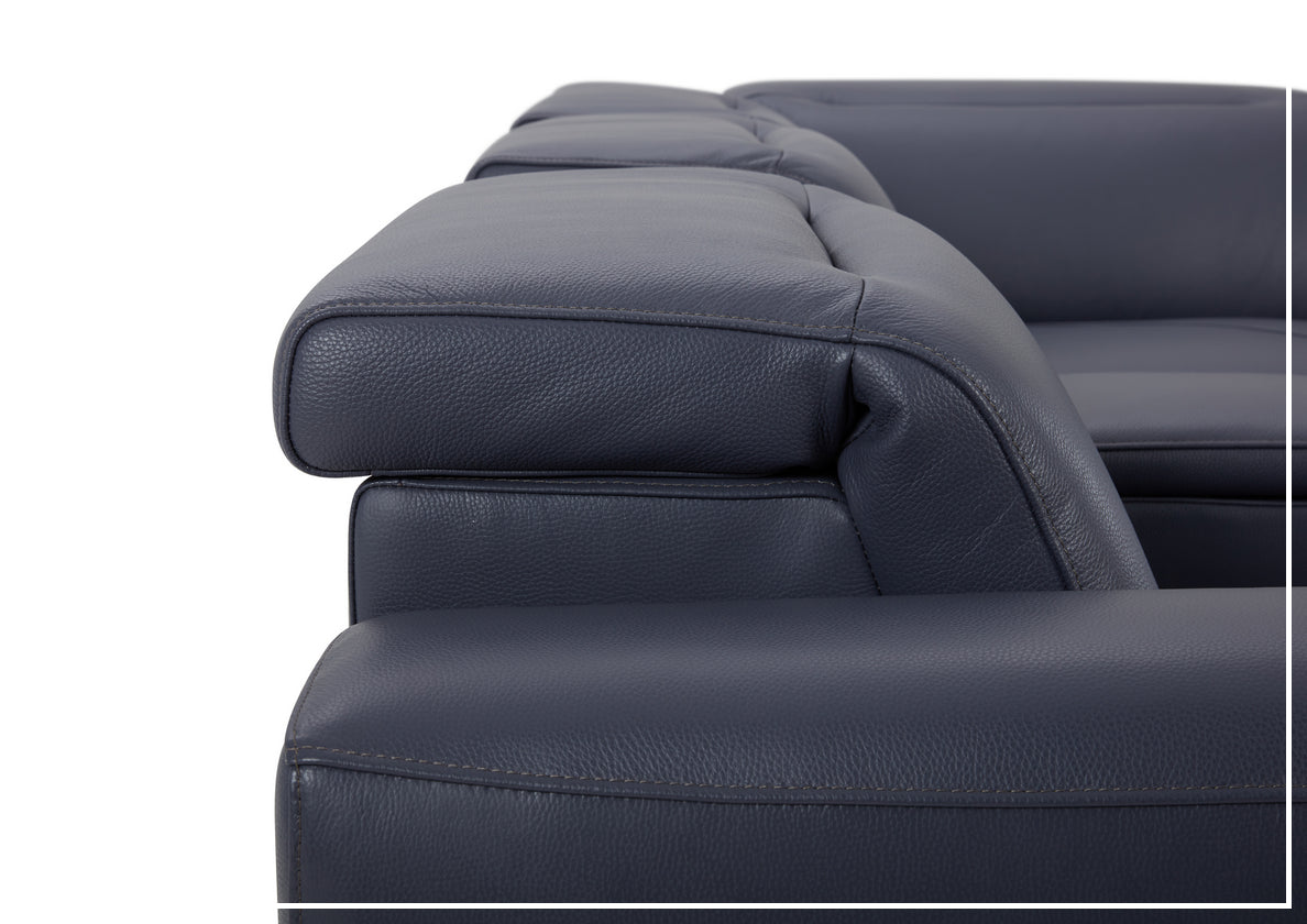 Gio Italia Picasso 6-Piece Motion Recliner Sectional Sofa Set with Power Recline & Cup Holders - Modern L-Shaped Living Room Furniture for Home Theater & Family Gatherings