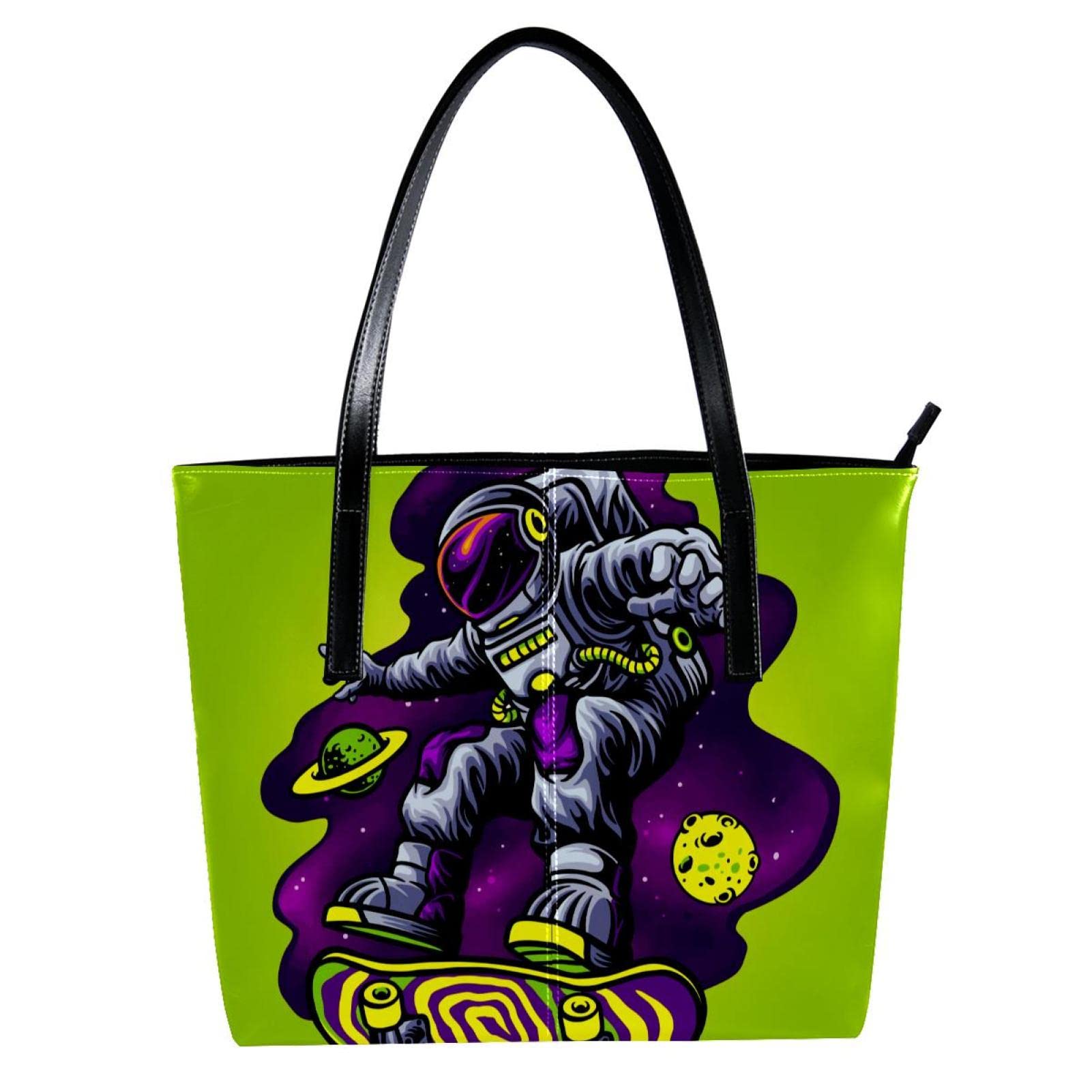 Stylish Rabbit Print Leather Tote Bag with Secure Zipper Closure - Perfect for Beach, Shopping, School, Work & Business Travel | Women's Fashion Handbag for Everyday Use