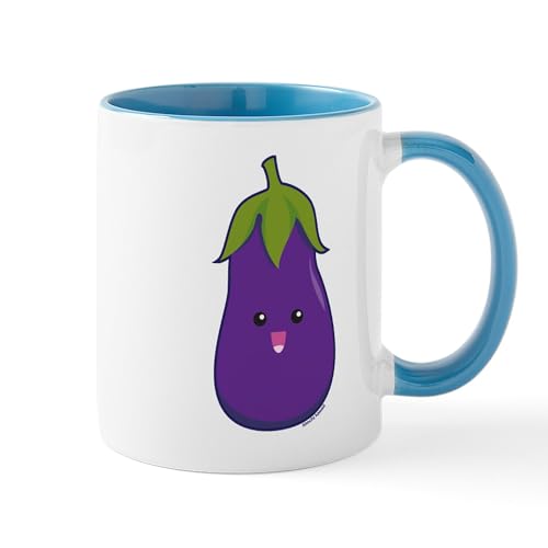 White/Blue Inside - Eggplant Mug