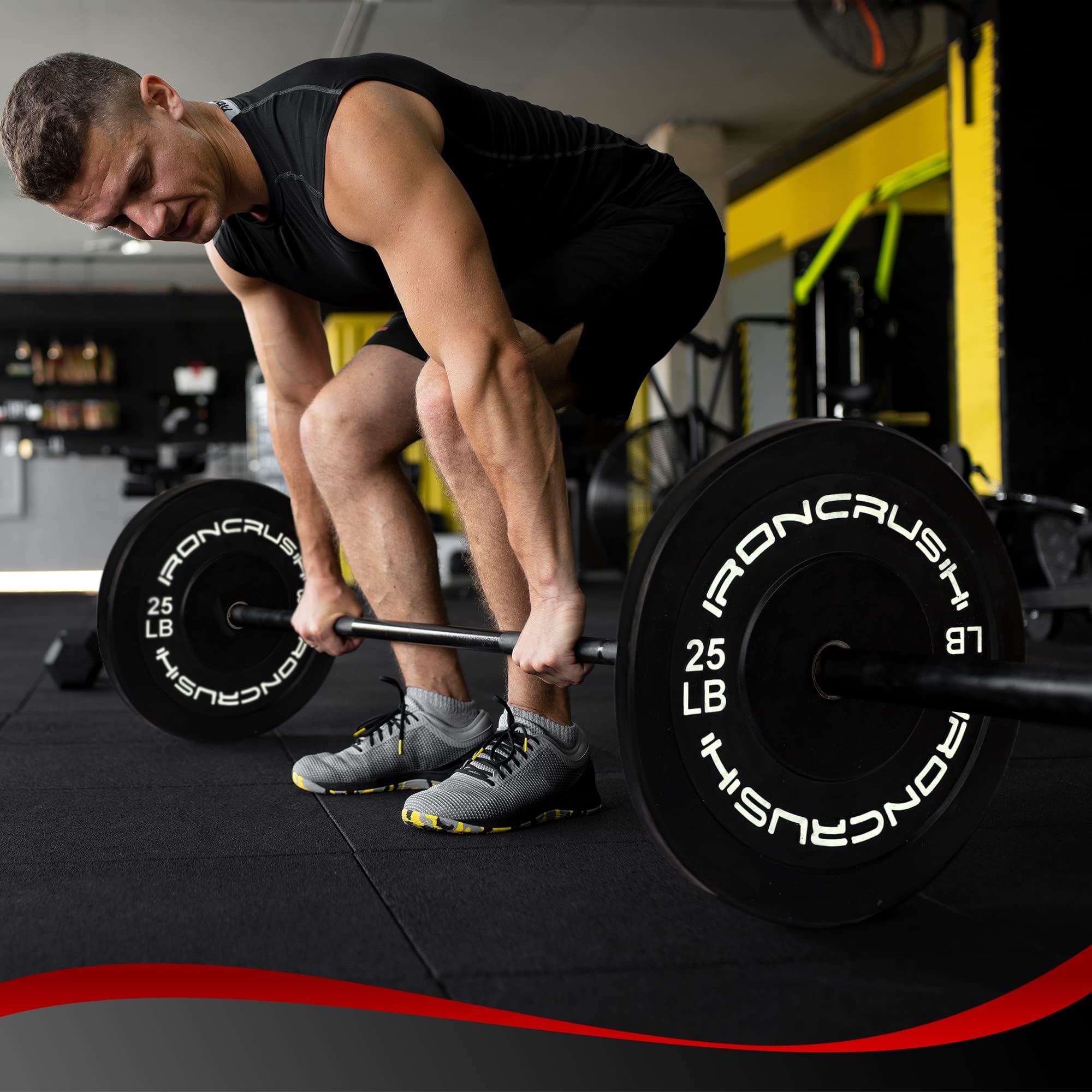 Iron Crush Olympic Bumper Plates Set - Virgin Rubber Weight Plates for CrossFit & Strength Training - 2