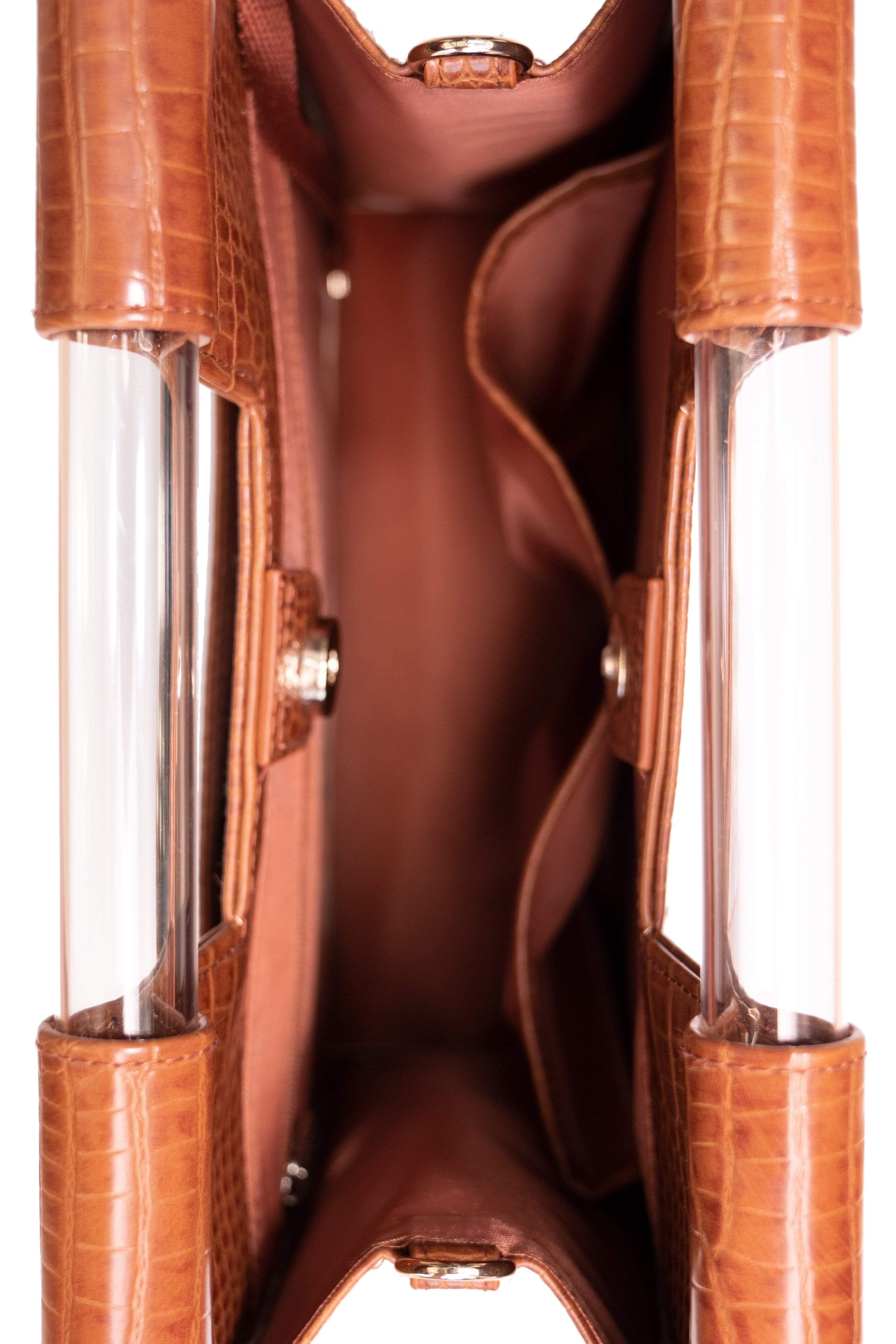 Premium Genuine Leather Crossbody Bag in Elegant Cognac Crocodile Print - Stylish & Functional for Work, Travel & Everyday Use