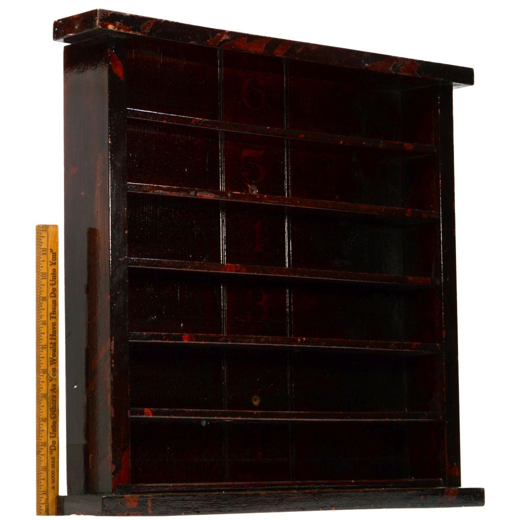 Vintage Mahogany Golf Ball Display Shelf with 6 Numbered Shelves - 20x22 Shadowbox for Collectors - Perfect for Man Cave, Office Decor, or Golf Memorabilia Showcase