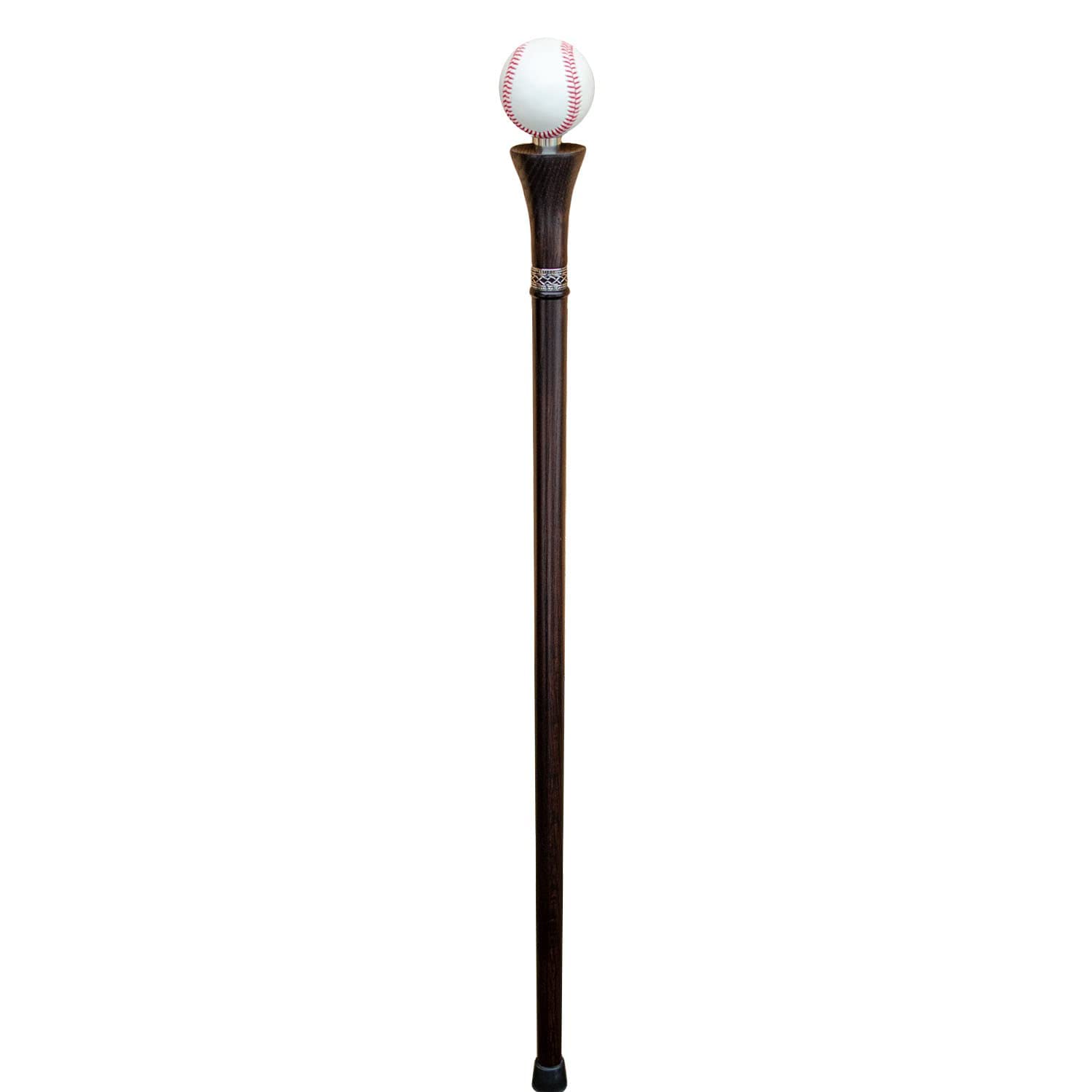 Handmade Oak Wood Walking Cane for Men - Premium Baseball Handle Designer Walking Stick - Unique & Stylish Mobility Aid for Seniors, Hikers, and Fashionable Gentlemen