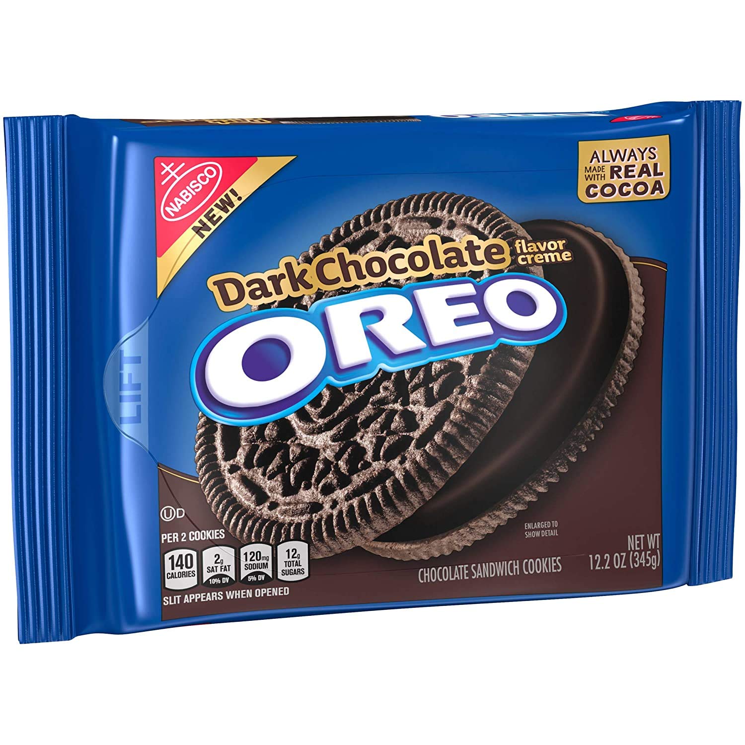 Oreo Dark Chocolate Cookies 12-Pack for Snacks & Desserts