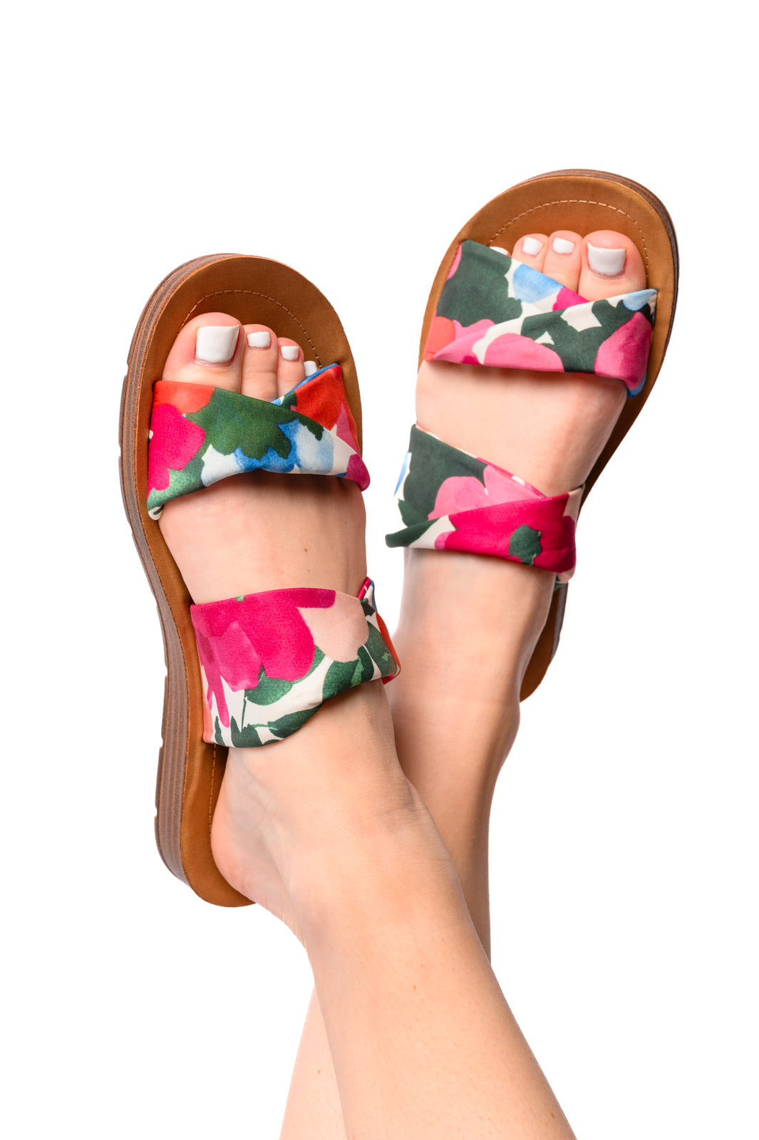 Floral Print Twist Strap Sandals for Women - Comfortable Summer Beach Walking Shoes for Outdoor Vacations & Casual Outings