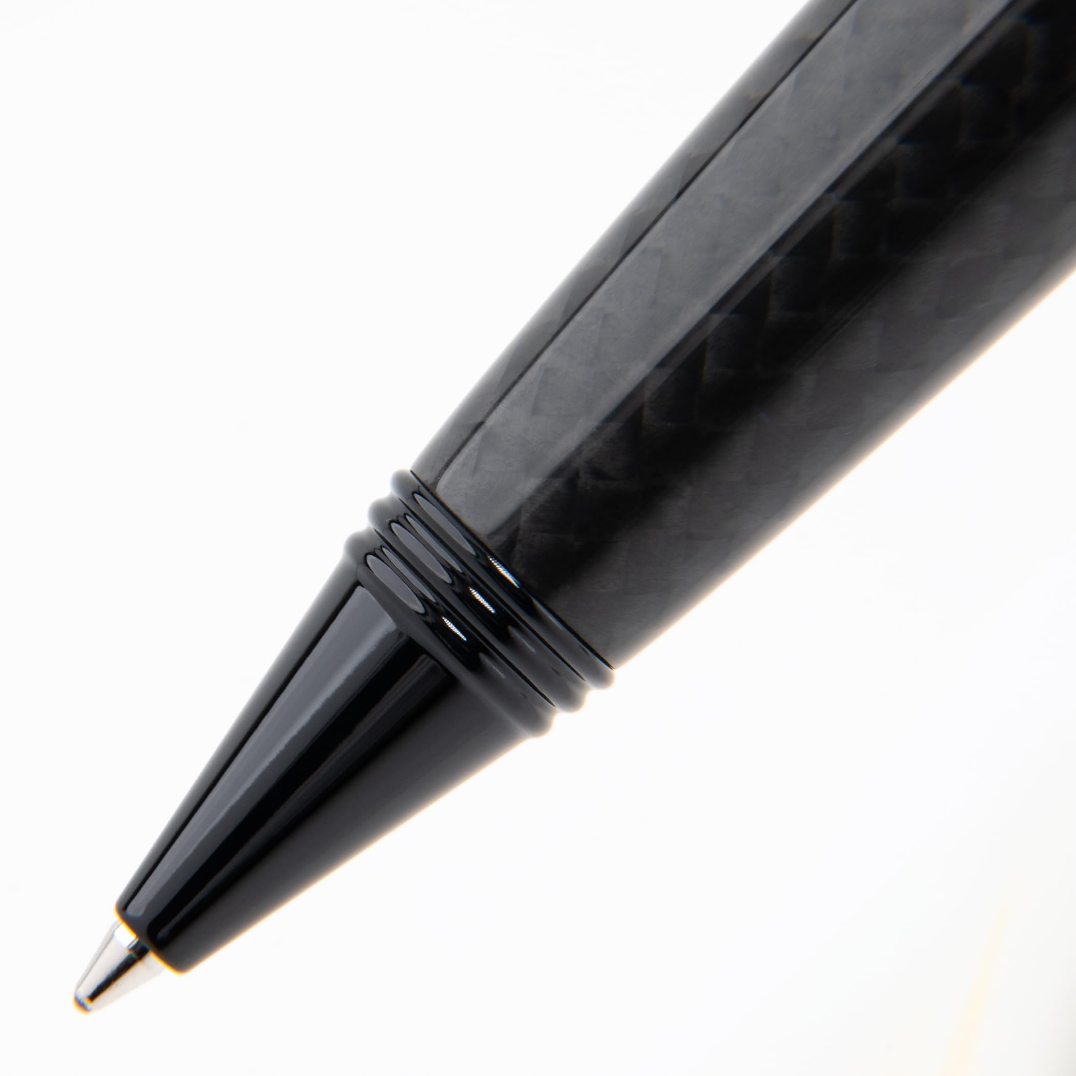 MONTEVERDE Invincia Deluxe Ballpoint Pen - Premium Black Carbon Fiber Design for Smooth Writing | Luxury Office & Executive Gift for Professionals