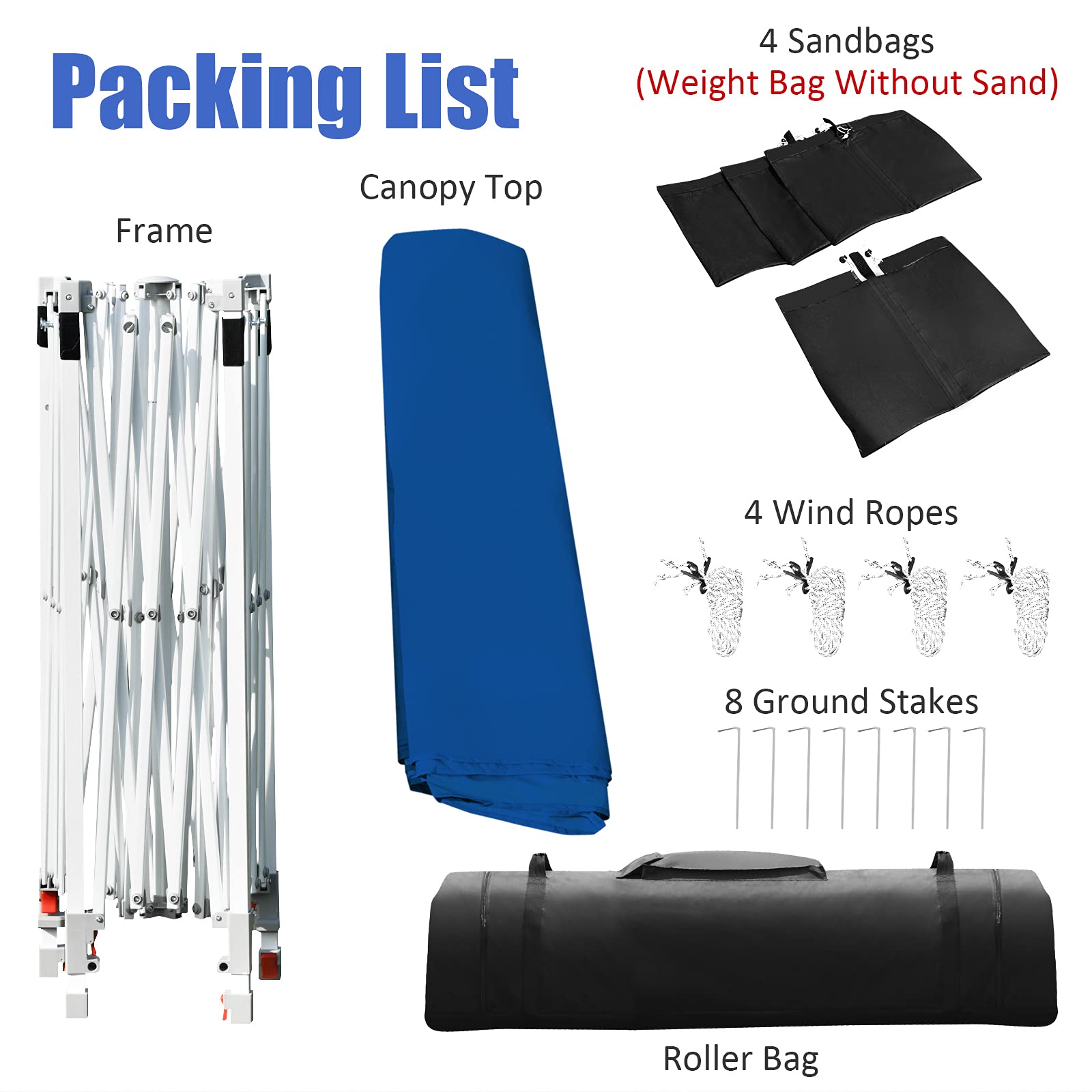 Tangkula 10x10ft Pop Up Canopy Tent - Commercial Instant Shelter with 5 Removable Zippered Sidewalls & Extended Awning - Portable Market Canopy Includes 4 Sand Bags, 8 Stakes, 4 Ropes & Carry Bag - Perfect for Outdoor Events, Farmers Markets, Camping & Beach Parties