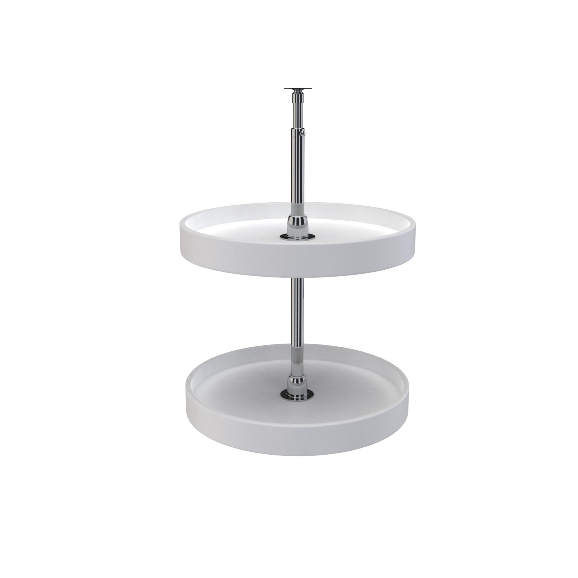 Rev-A-Shelf 6072-18-11-52 18-Inch White Polymer 2-Shelf Full Circle Lazy Susan Set for Kitchen Cabinet Storage & Organization