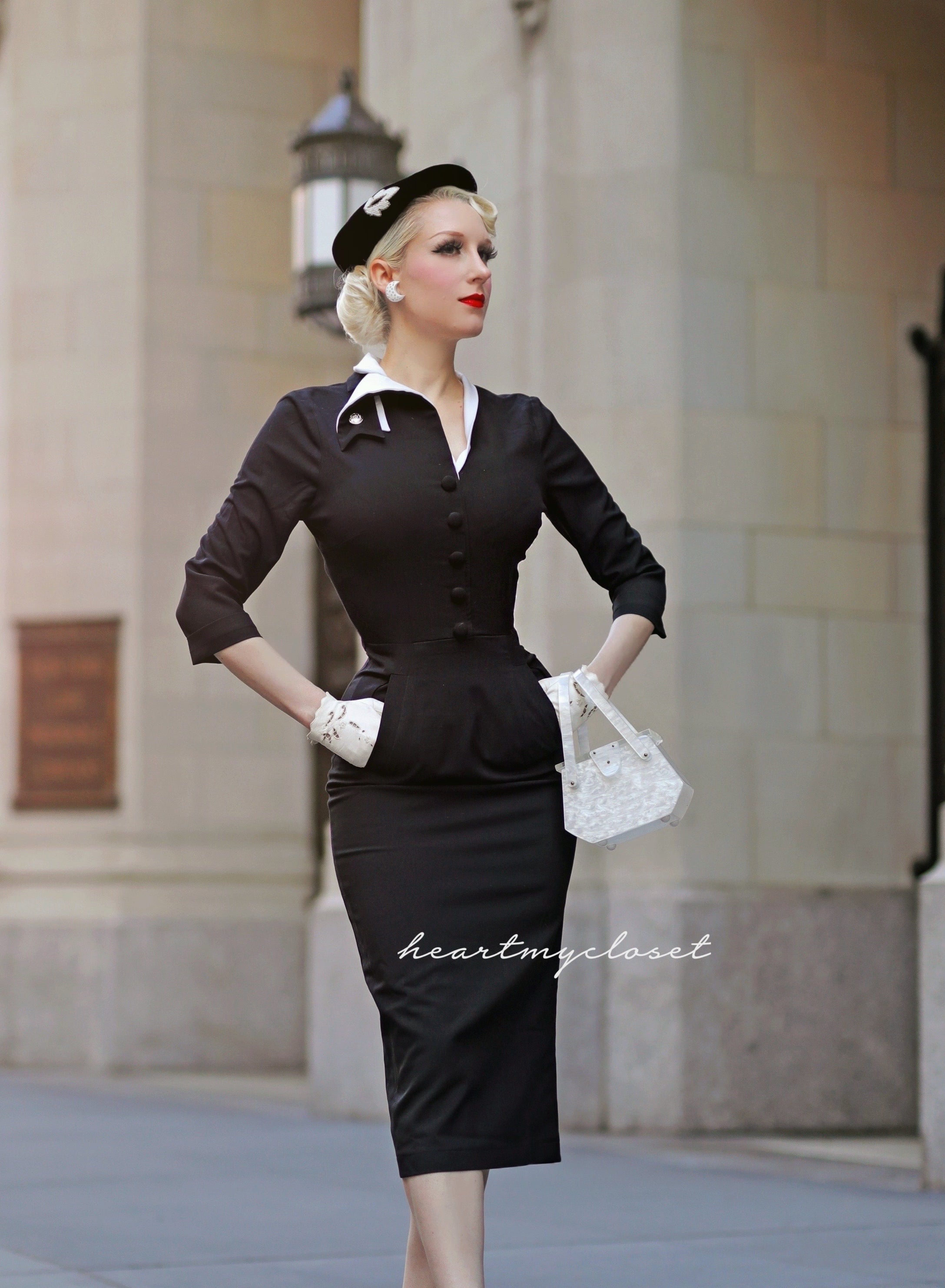 DEVON Retro Vintage Pencil Dress - Classic 1950s Style Bodycon Dress for Women | Perfect for Cocktail Parties, Date Nights & Office Wear
