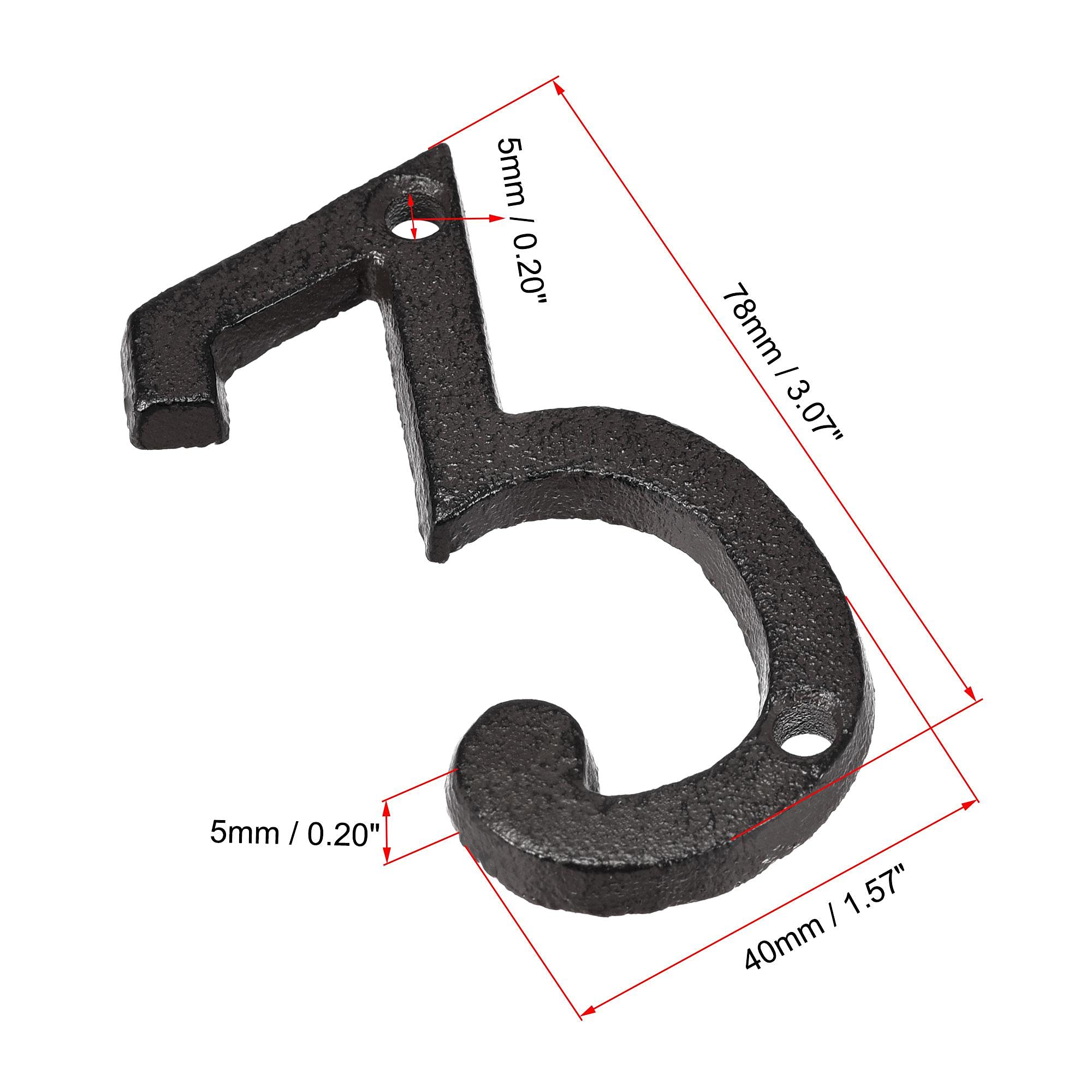 3 Inch Cast Iron House Number 3 - Durable Address Sign for Home, Hotel & Mailbox - Perfect for Front Door, Porch, Gate & Property Identification
