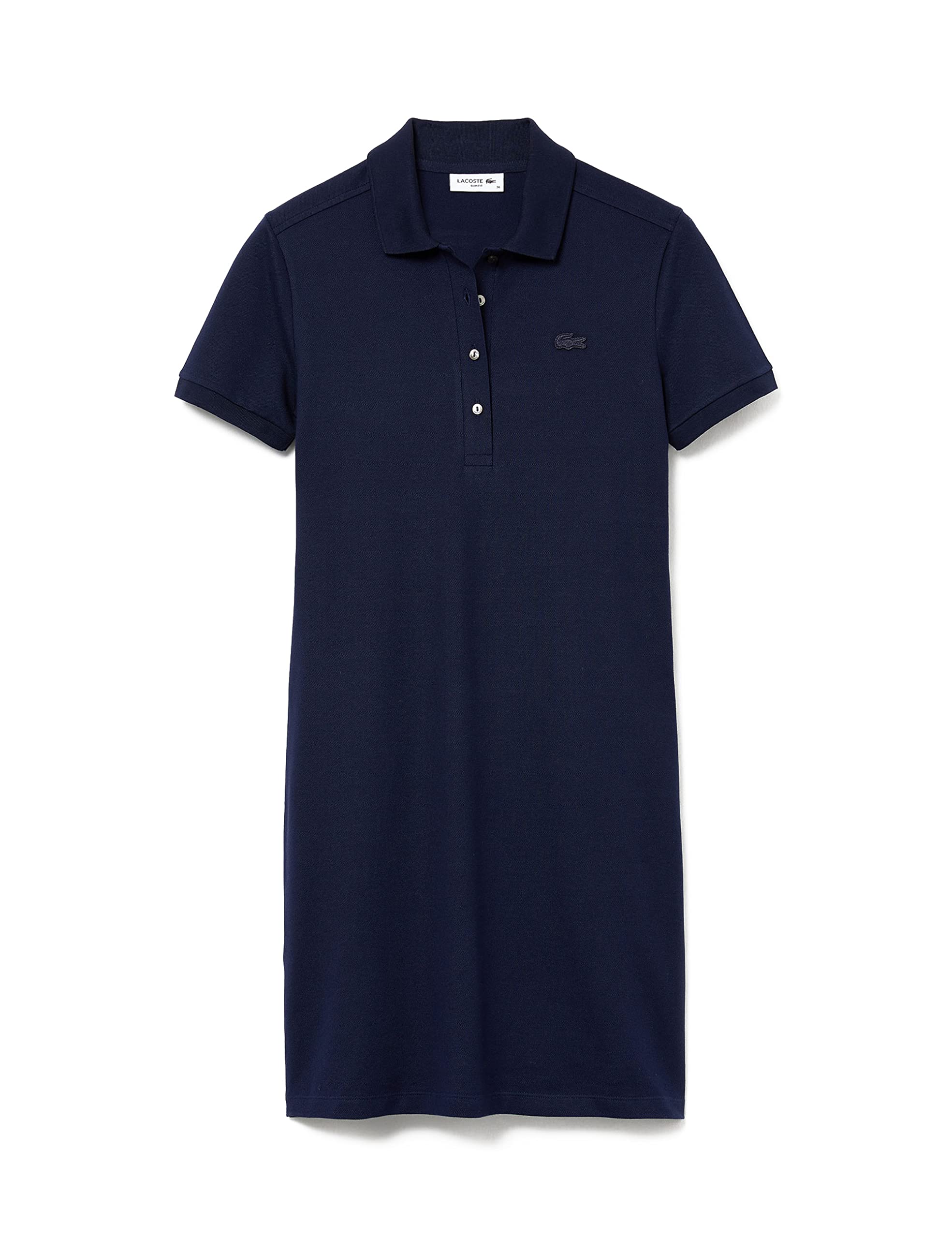 Lacoste Women's Casual Summer Dress - Slim Fit Short Sleeve Cotton Shift Dress for Work, Party & Vacation | Breathable & Comfortable