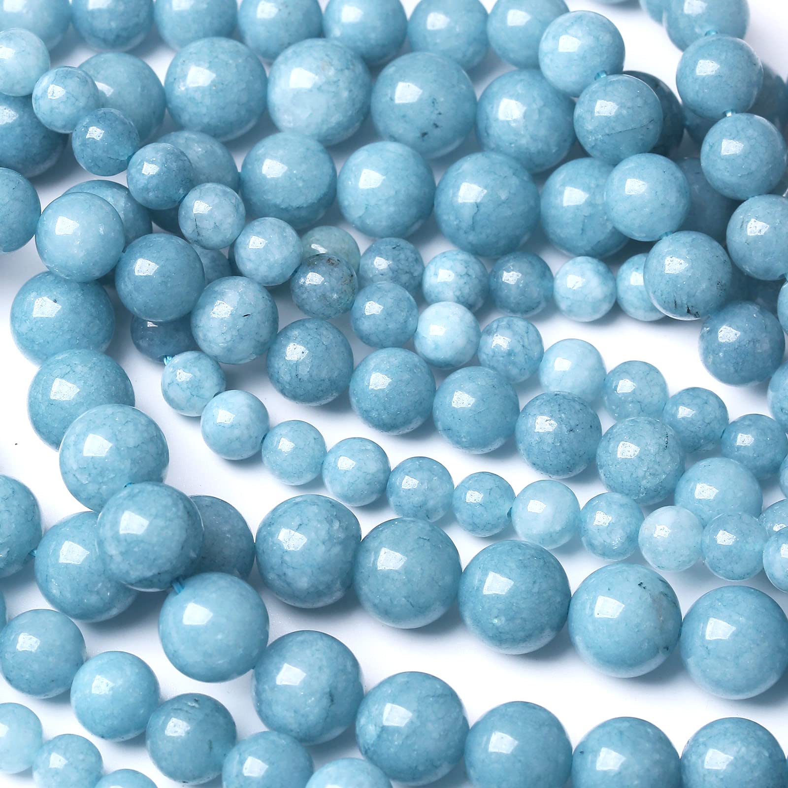 Blue Chalcedony Natural Stone Beads - 12mm Round Loose Beads for Jewelry Making (32PCS/Strand) - DIY Bracelet, Necklace, Earrings Supplies - Perfect for Boho, Handmade & Healing Crystal Jewelry Crafting