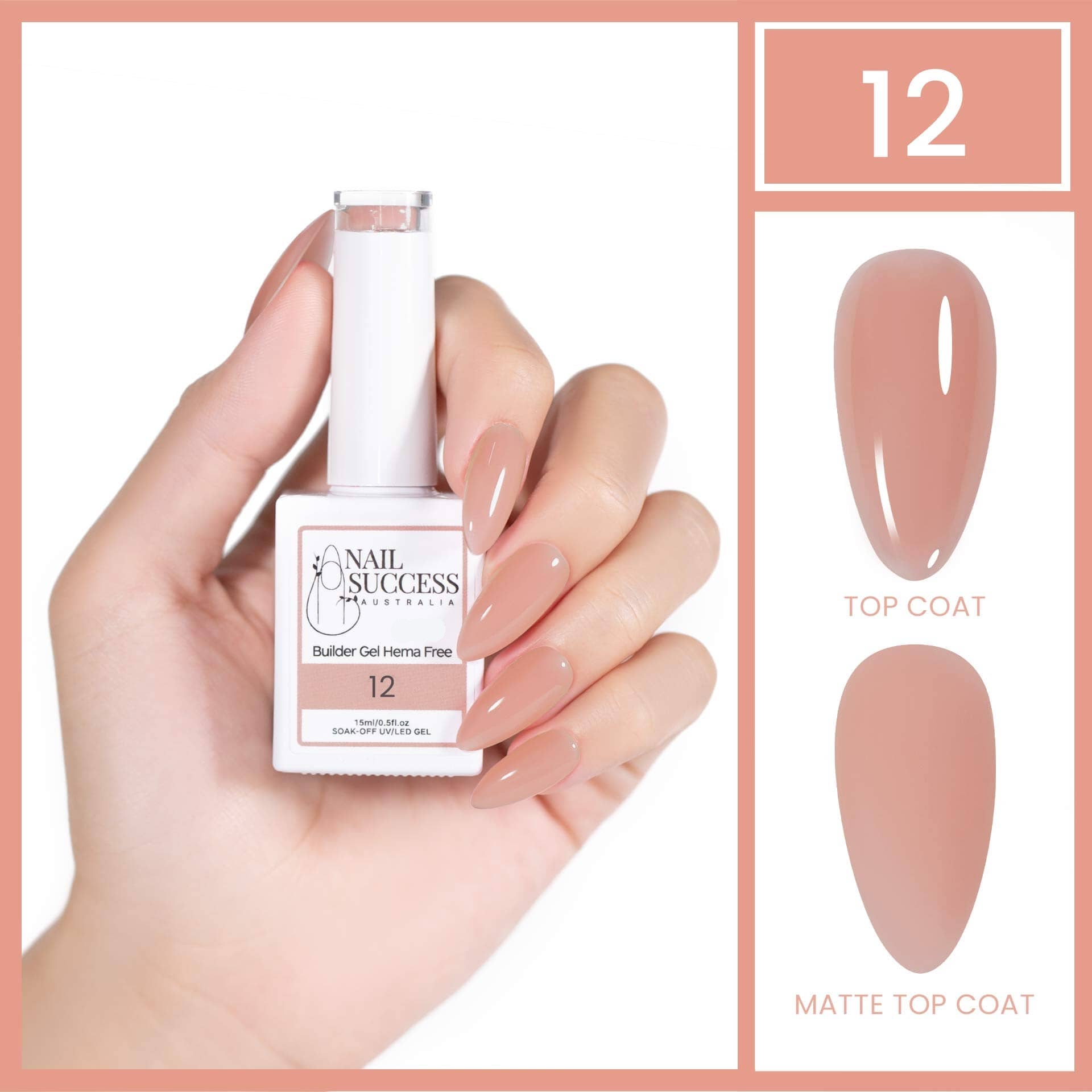 Professional HEMA-Free Nail Builder Gel - Strong & Durable for DIY Manicures, Nail Extensions & Salon-Quality Nails at Home