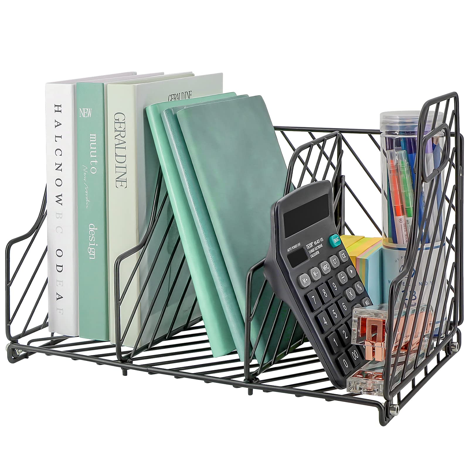 Mesh Desktop File Organizer - 3-Section Office Desk Storage for Documents, Books & Supplies | Perfect for Home Office, Study & Workspace Organization