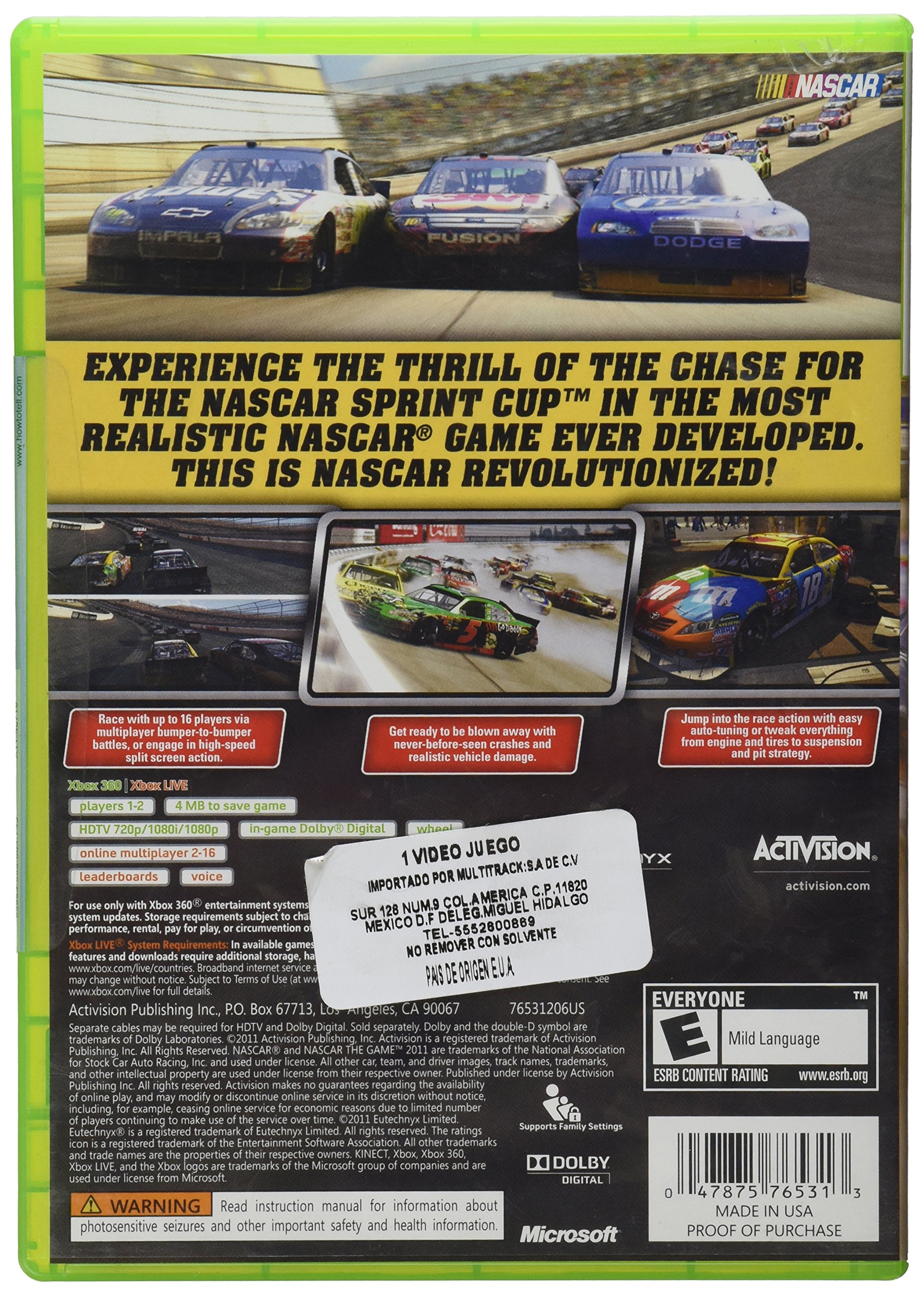 NASCAR The Game 2011 for Xbox 360 - Authentic Racing Simulation | Perfect for Racing Enthusiasts & Game Night Fun