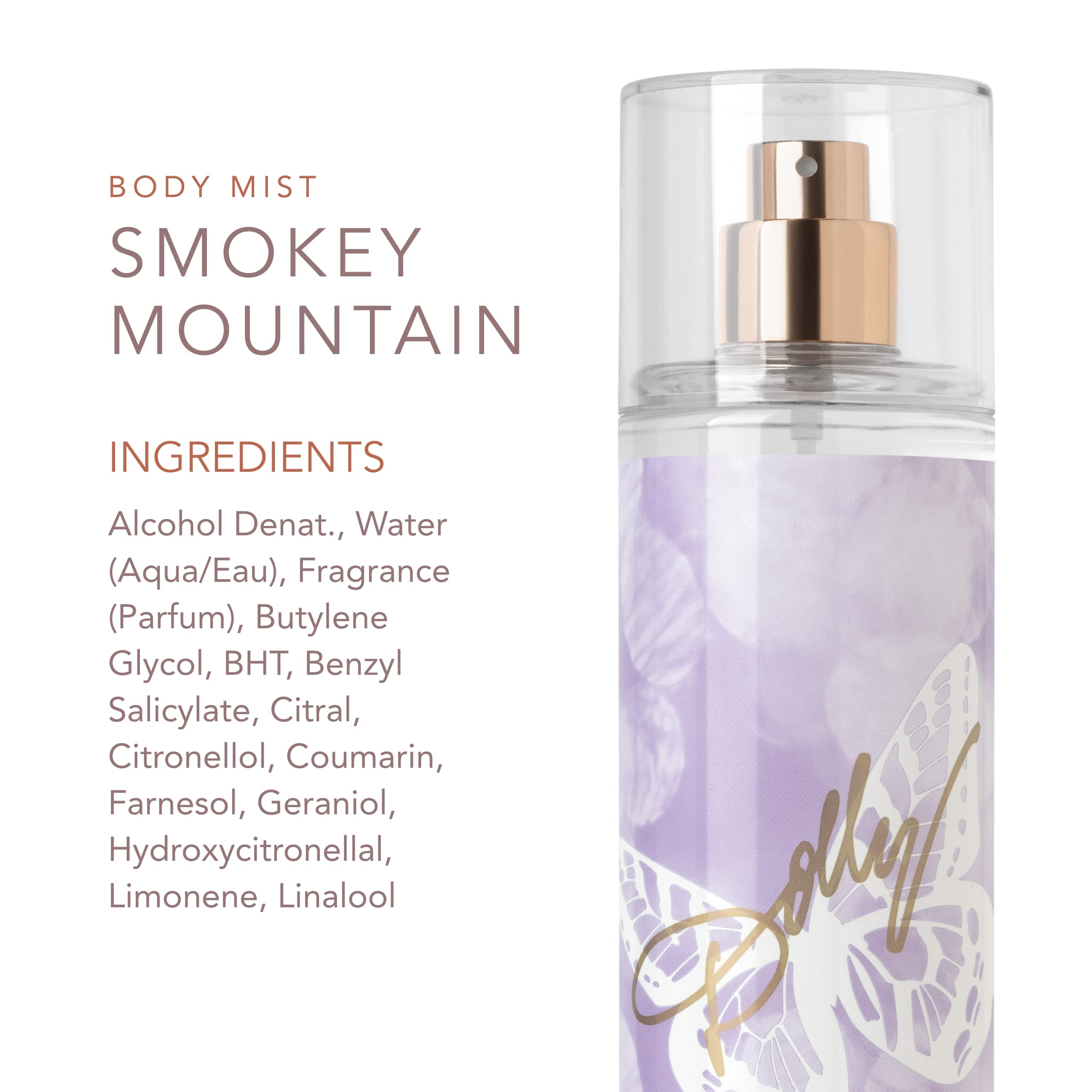 SCENT BEAUTY Dolly Parton Women's Perfume Body Mist - 8 Fl Oz Floral Fragrance - Smoky Mountain Scent - Perfect for Daily Wear, Date Nights & Special Occasions