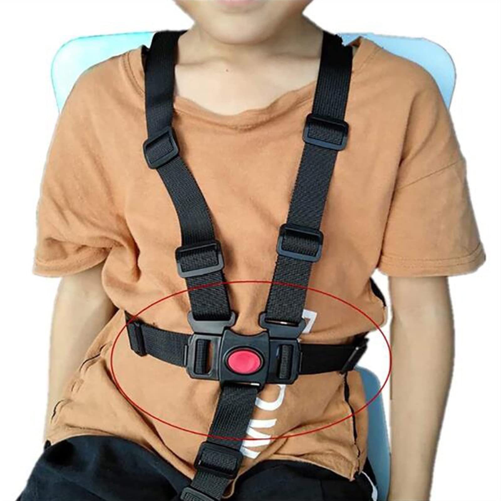 NIVOK 5-Point Wheelchair Safety Harness - Adjustable Seat Belt for Elderly & Disabled Patients - Secure Restraint for Wheelchairs, Strollers & Mobility Carts (Ideal for Home Care, Hospitals & Nursing Facilities)