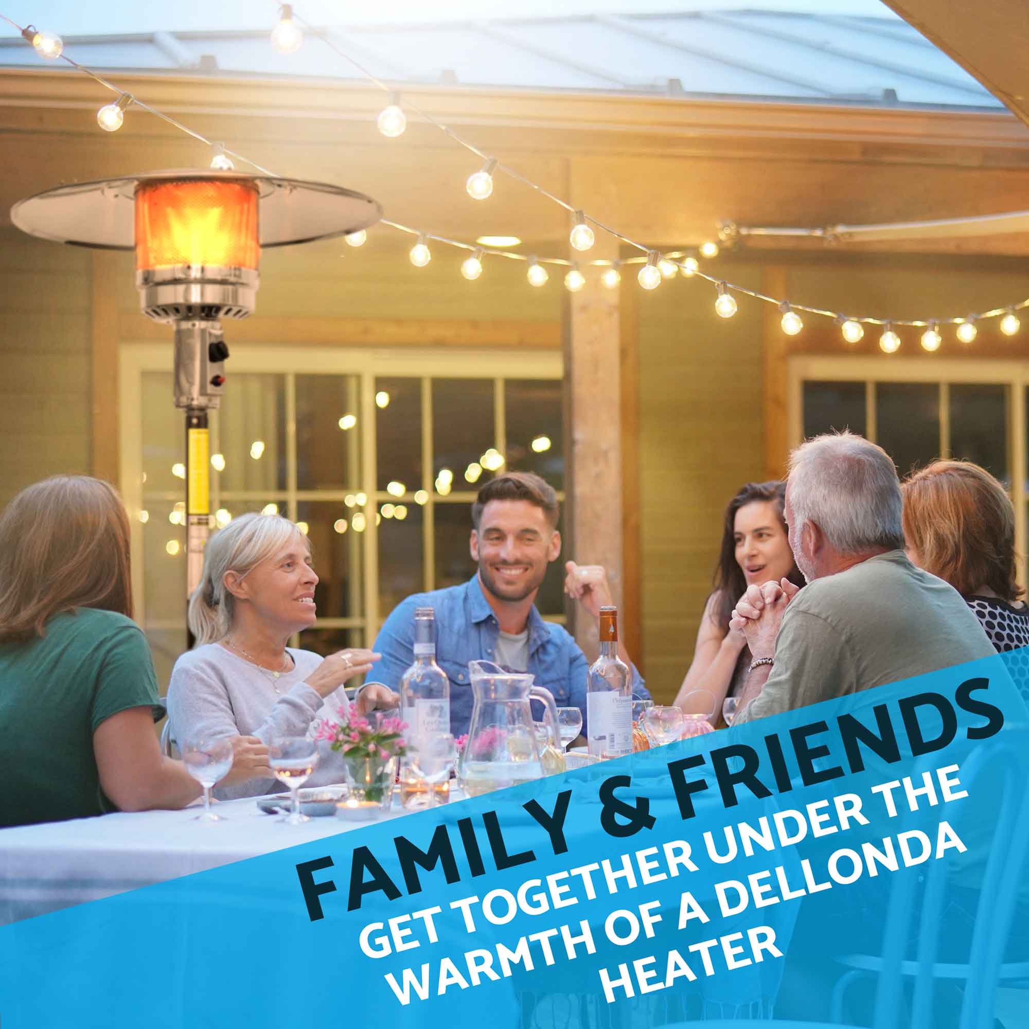 13kW Freestanding Outdoor Gas Patio Heater with Wheels & Weatherproof Cover - Commercial & Home Use - Black (DG220) - Perfect for Restaurants, Backyards & Outdoor Events