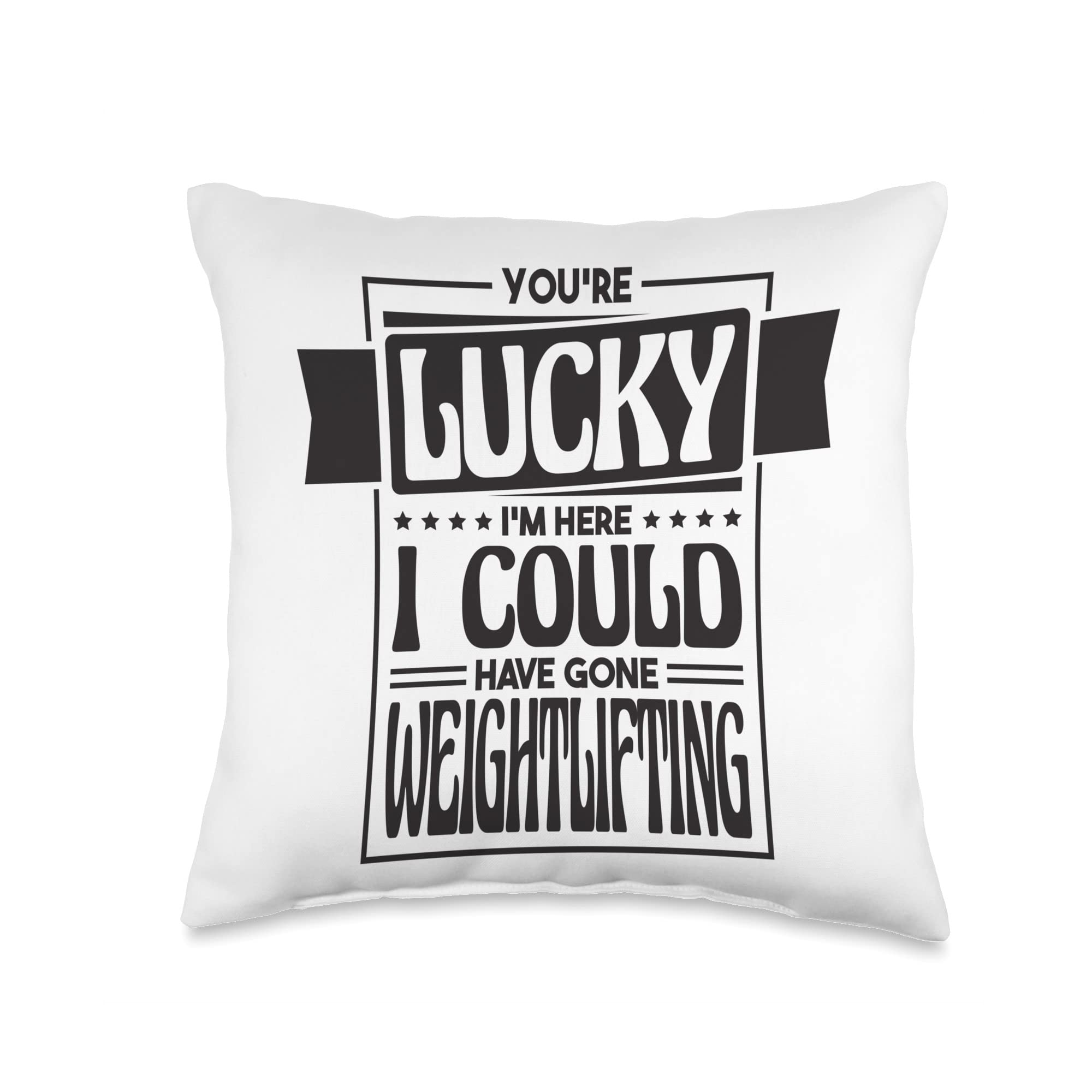 Weightlifting Throw Pillow 16x16 - Gym Decor & Fitness Gifts for Weightlifters