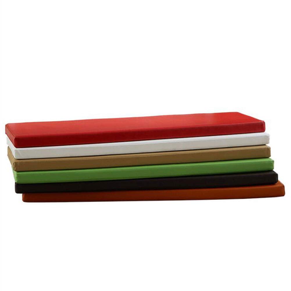 Waterproof Bench Seat Cushion - Solid Color Sponge Cushion for Indoor & Outdoor Use - 150x35x5cm (59x14x2in) - Perfect for Rattan Chairs, Bay Windows, Terraces, and Patio Furniture - Burgundy Red