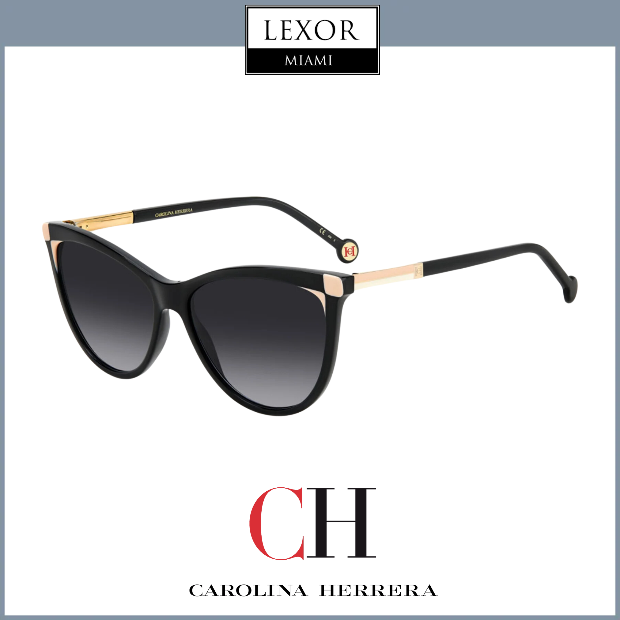 Carolina Herrera HER 0141/S 0KDX 9O 57/15 145 Women's Fashion Sunglasses - UV Protection, Stylish & Lightweight for Outdoor Activities, Beach & Driving
