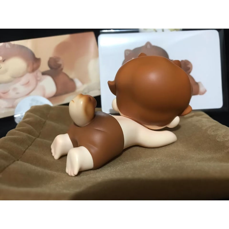 DIMOO Shiba Inu Lying Down Figure - Limited Edition Collectible for Anime Fans, Home Decor & Office Display