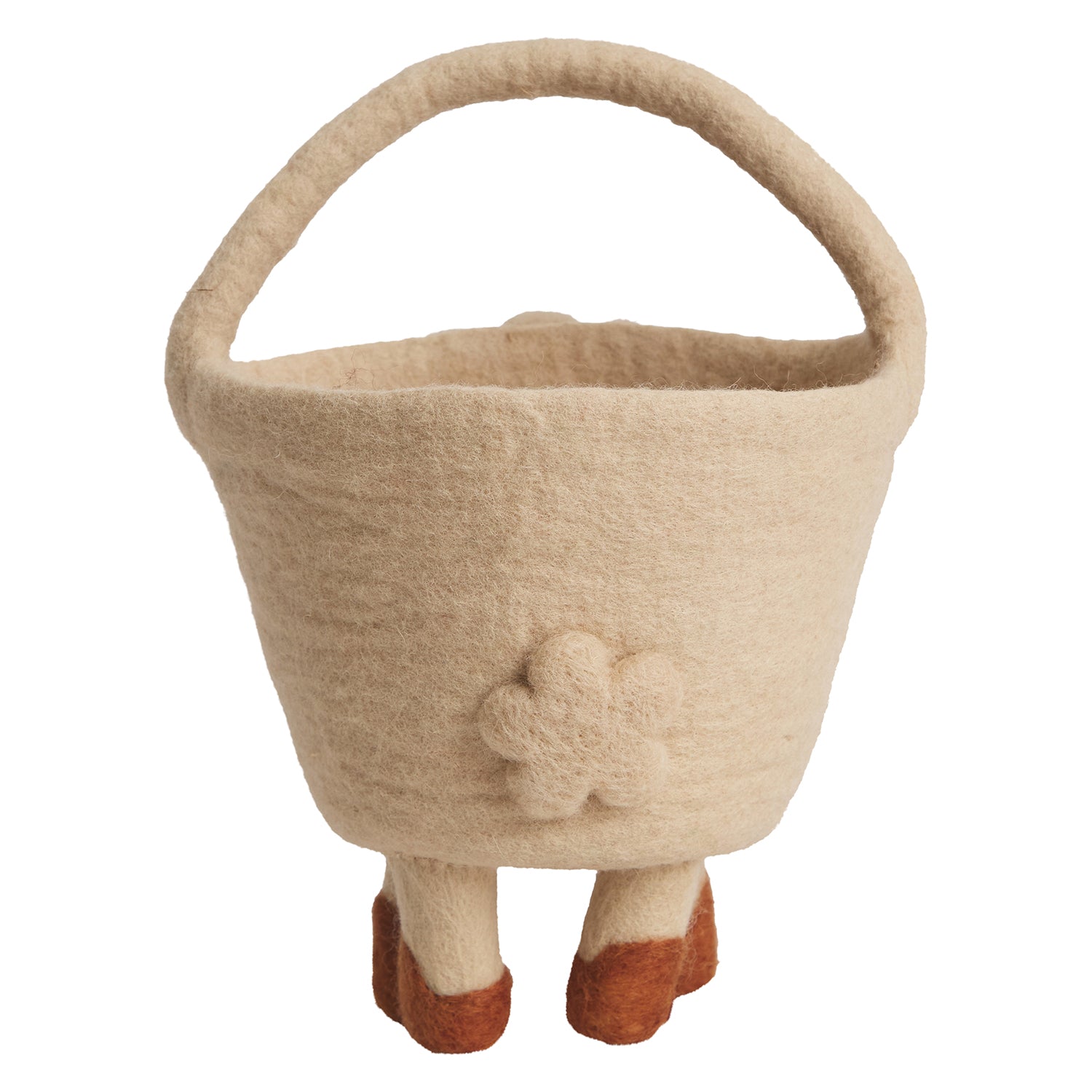 Natural Handwoven Mavis Felt Basket - Eco-Friendly Storage Organizer for Home, Office & Nursery | Perfect for Toys, Blankets & Decor