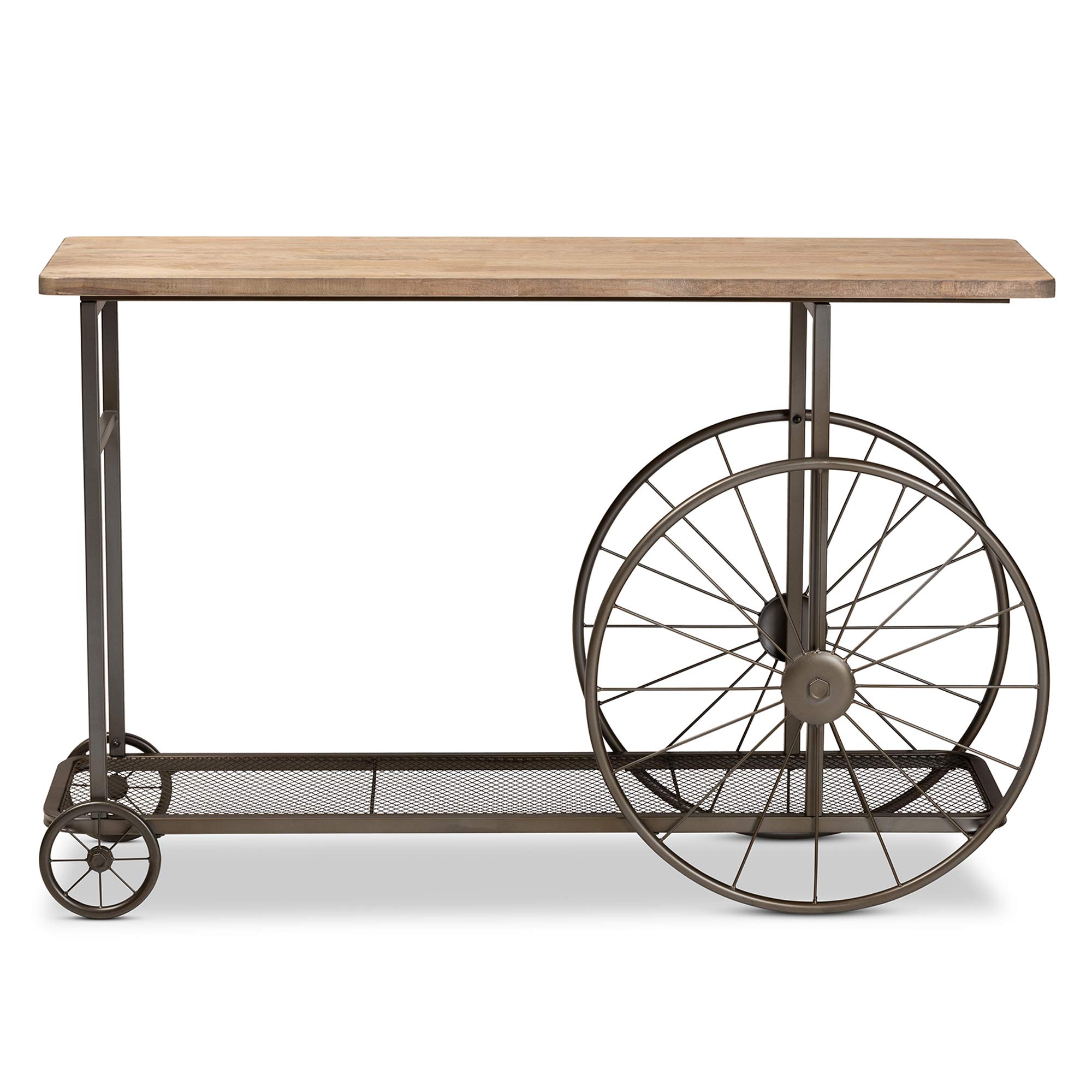 Baxton Studio Modern Console Table - Natural Wood & Black Finish - Entryway, Living Room, or Hallway Accent Furniture