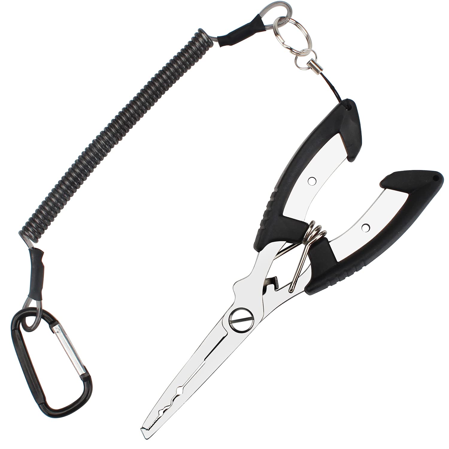 Stainless Steel Fishing Pliers & Multi-Tool with Line Cutter, Split Ring Plier & Hook Remover - Durable Saltwater & Freshwater Fishing Gear with Lanyard - Perfect for Anglers, Boat Fishing & Outdoor Adventures